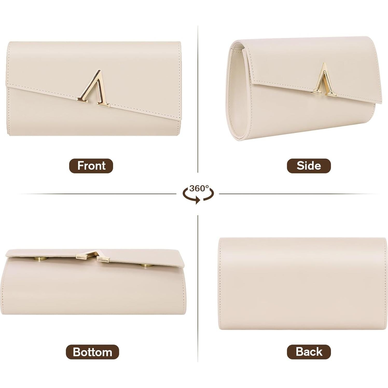 Cartera Clutch Larcenciel Nude para Mujeres - Bolso de Noche