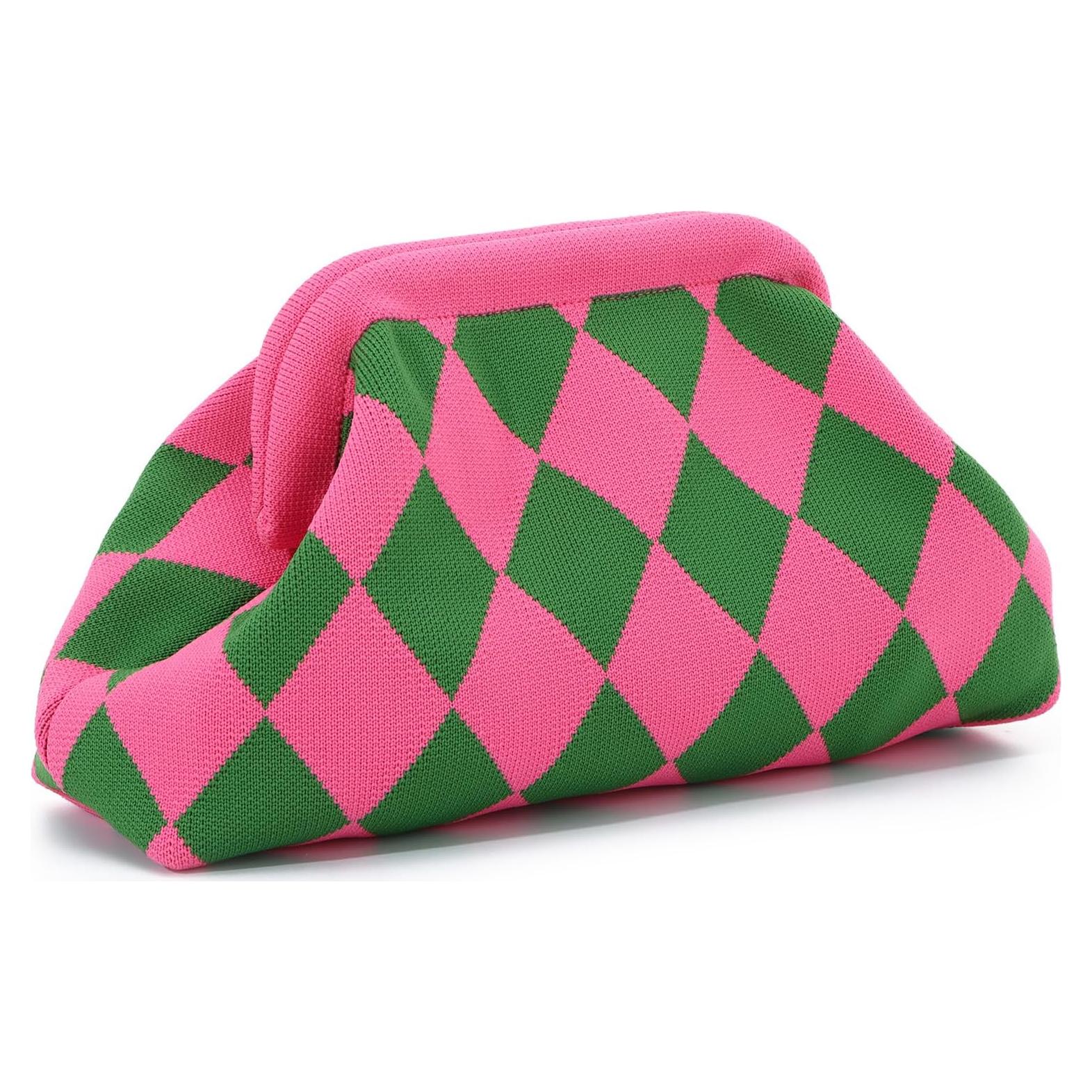 Bolso de Mano Tejido Oweisong para Mujeres Color Bloqueado