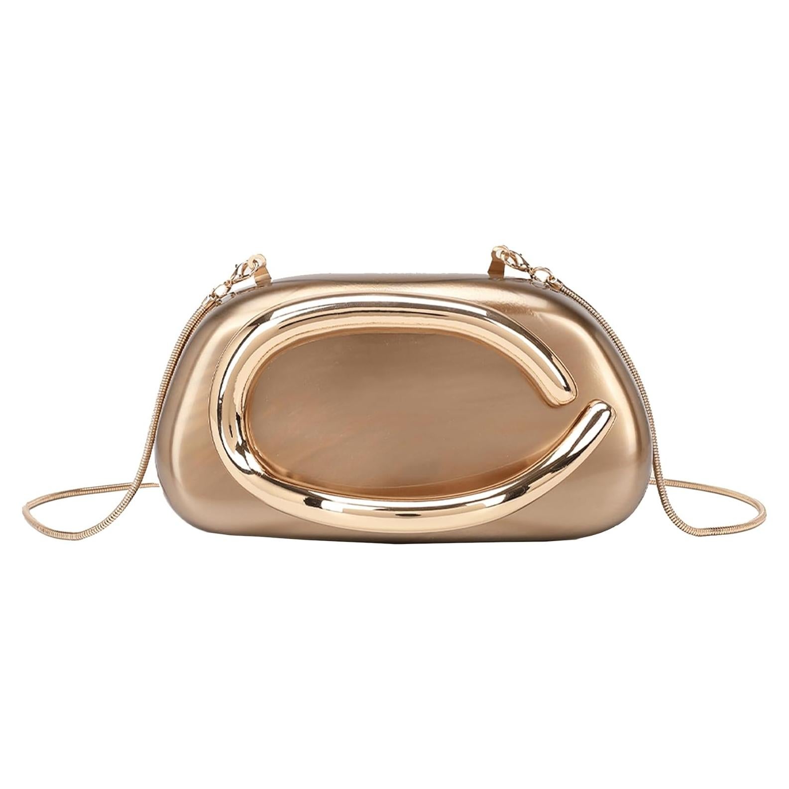 Bolso de Mano Acrílico Buric para Mujeres - 18.5x6x10cm - Bronce