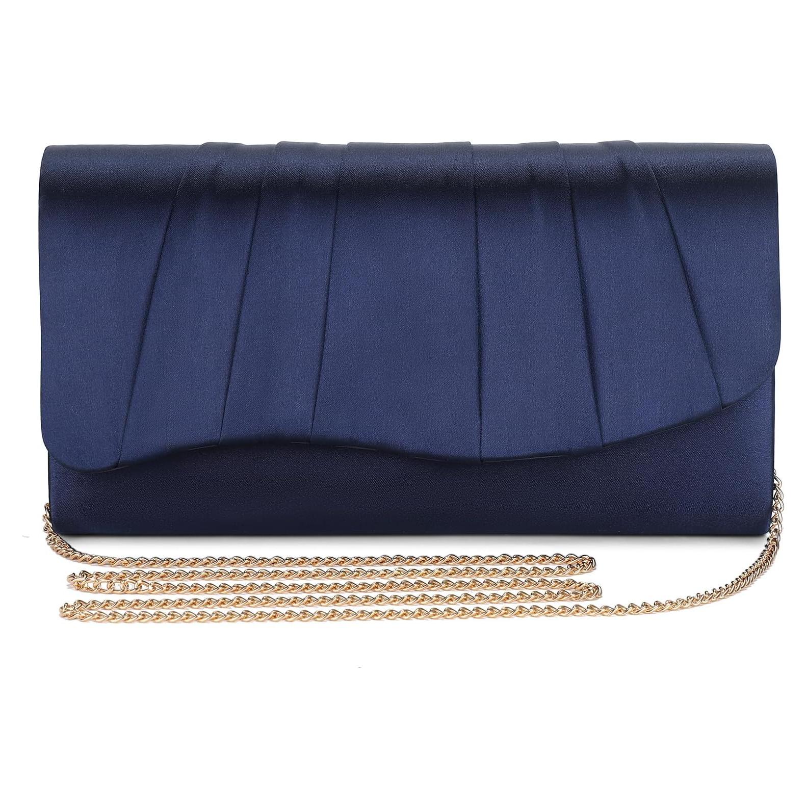 Bolso de Noche Plisado UBAYMAX Azul Marino para Mujeres