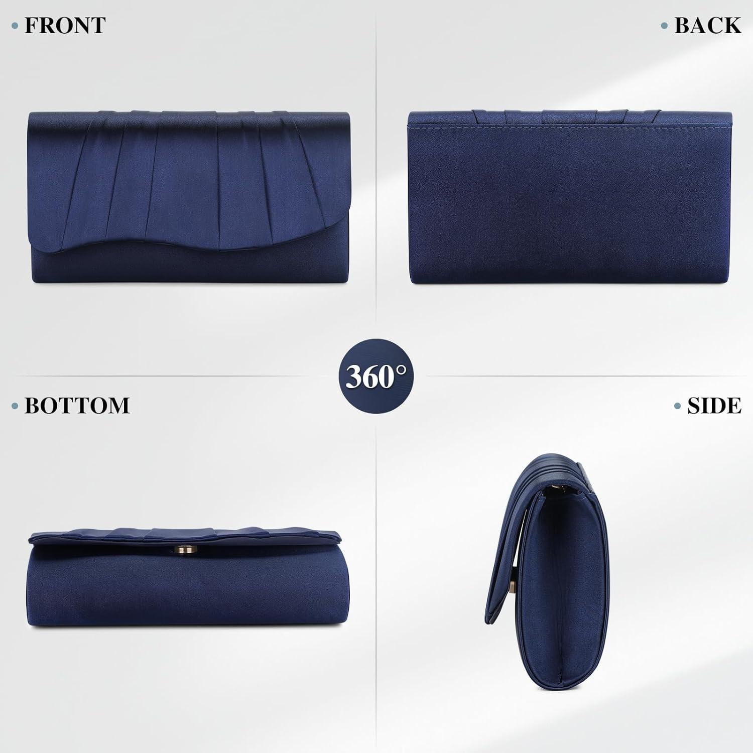 Bolso de Noche Plisado UBAYMAX Azul Marino para Mujeres