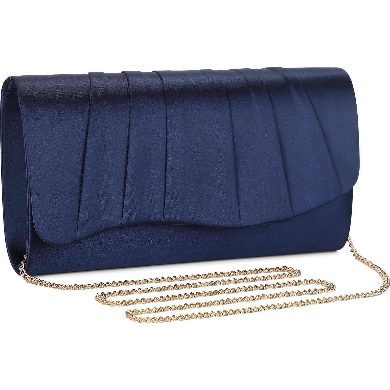 Bolso de Noche Plisado UBAYMAX Azul Marino para Mujeres