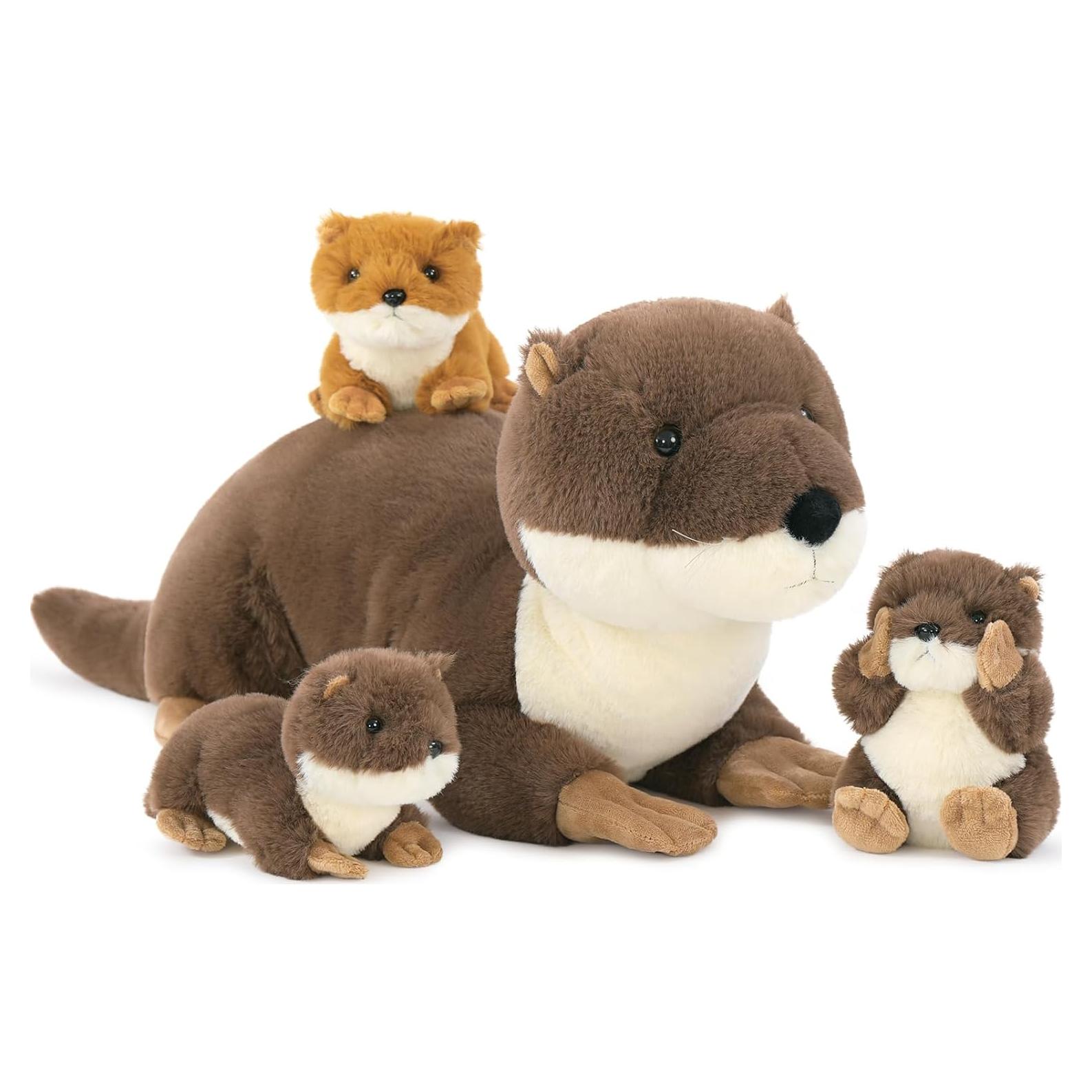 MaoGoLan Nutria de Río Peluche 24in con 3 Bebés