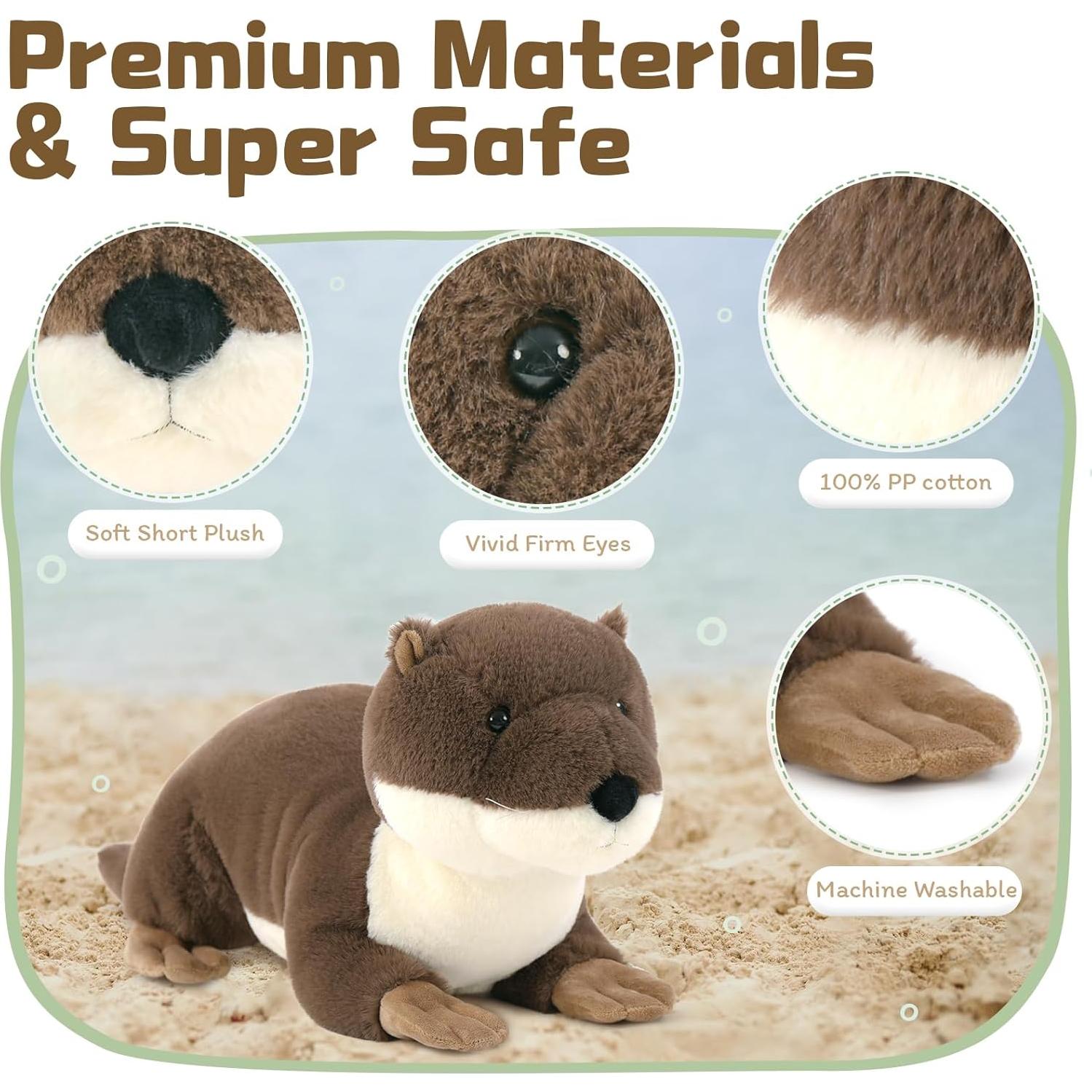 MaoGoLan Nutria de Río Peluche 24in con 3 Bebés