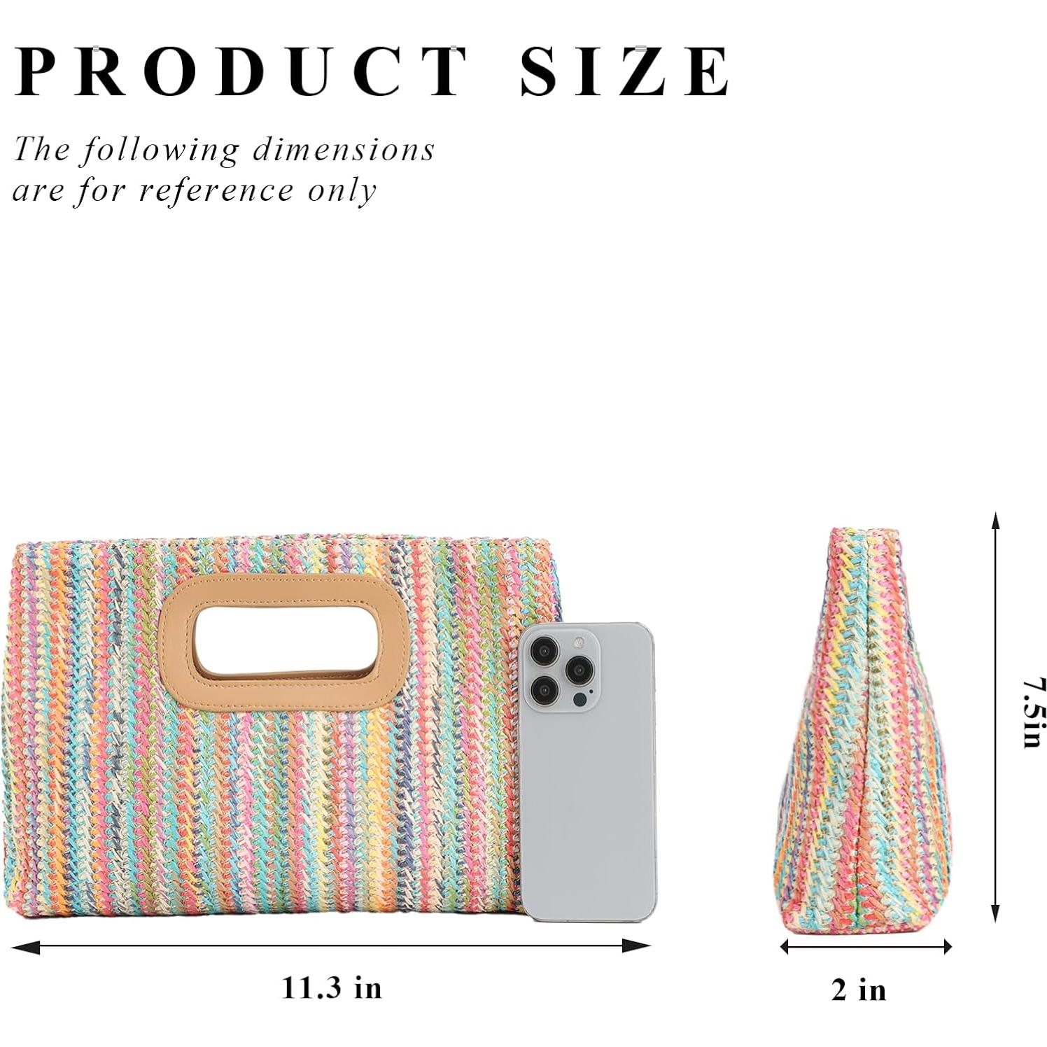 Bolso de Paja Fecialy para Mujeres - Tote de Playa 30x14x47cm