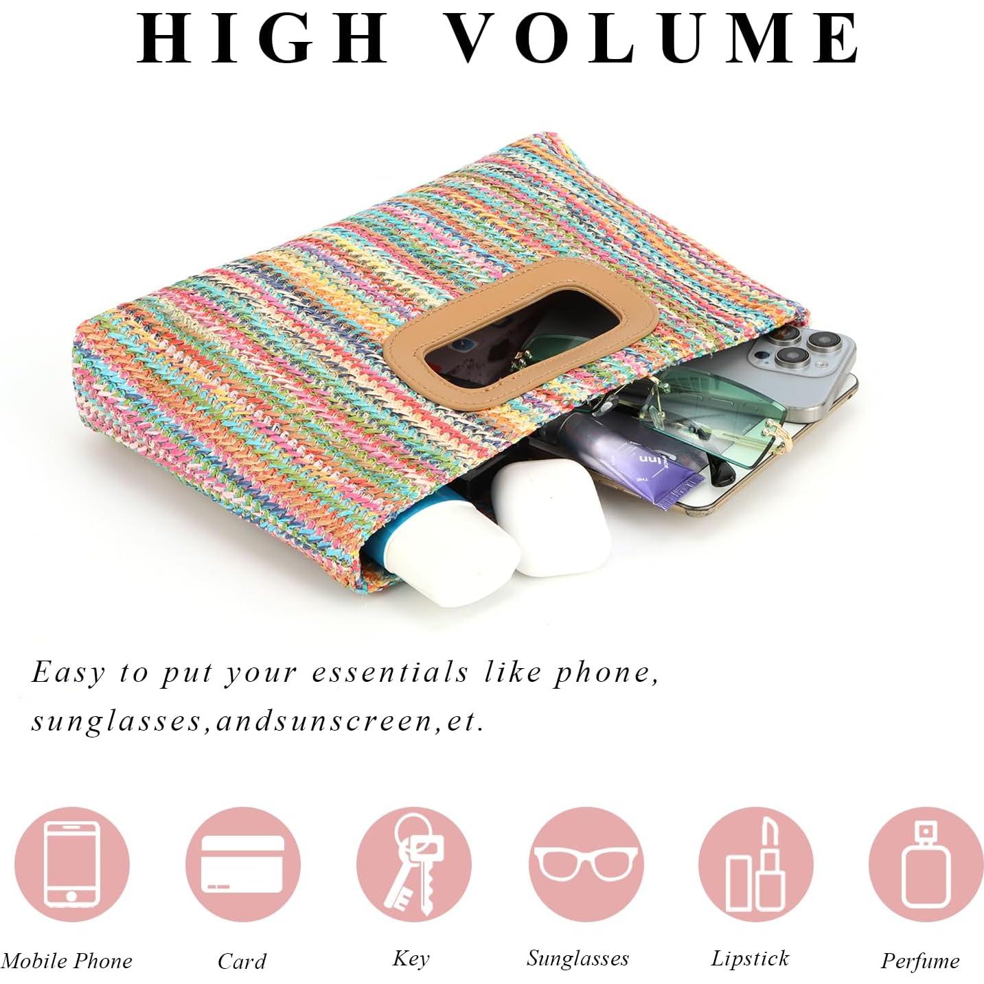 Bolso de Paja Fecialy para Mujeres - Tote de Playa 30x14x47cm