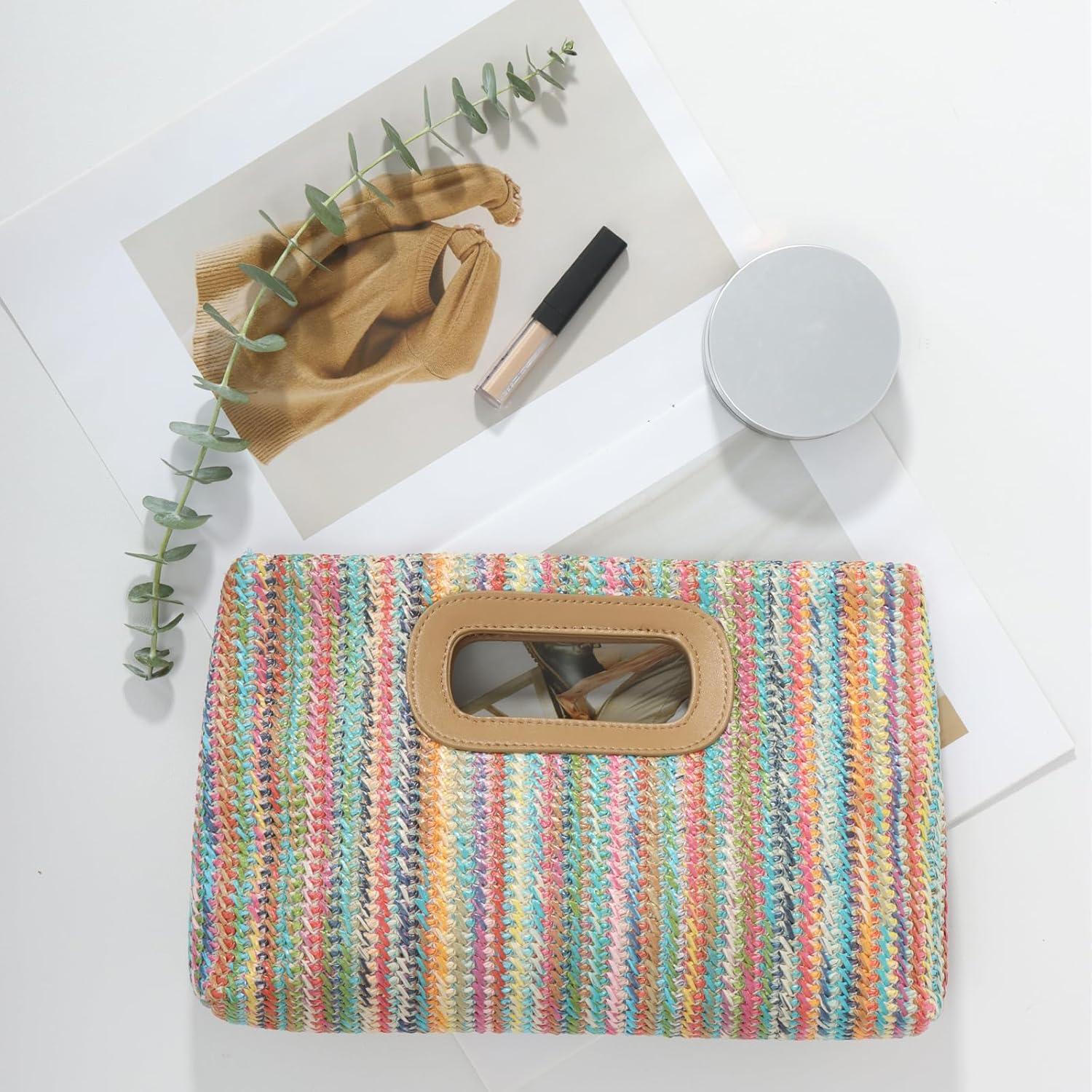 Bolso de Paja Fecialy para Mujeres - Tote de Playa 30x14x47cm