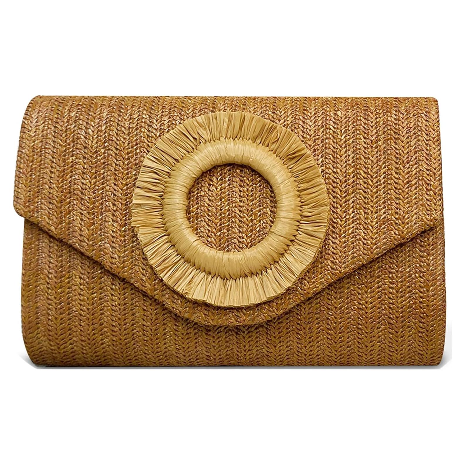 Bolso de paja para mujer Lytosmoo, 23.1x15x5 cm, marrón