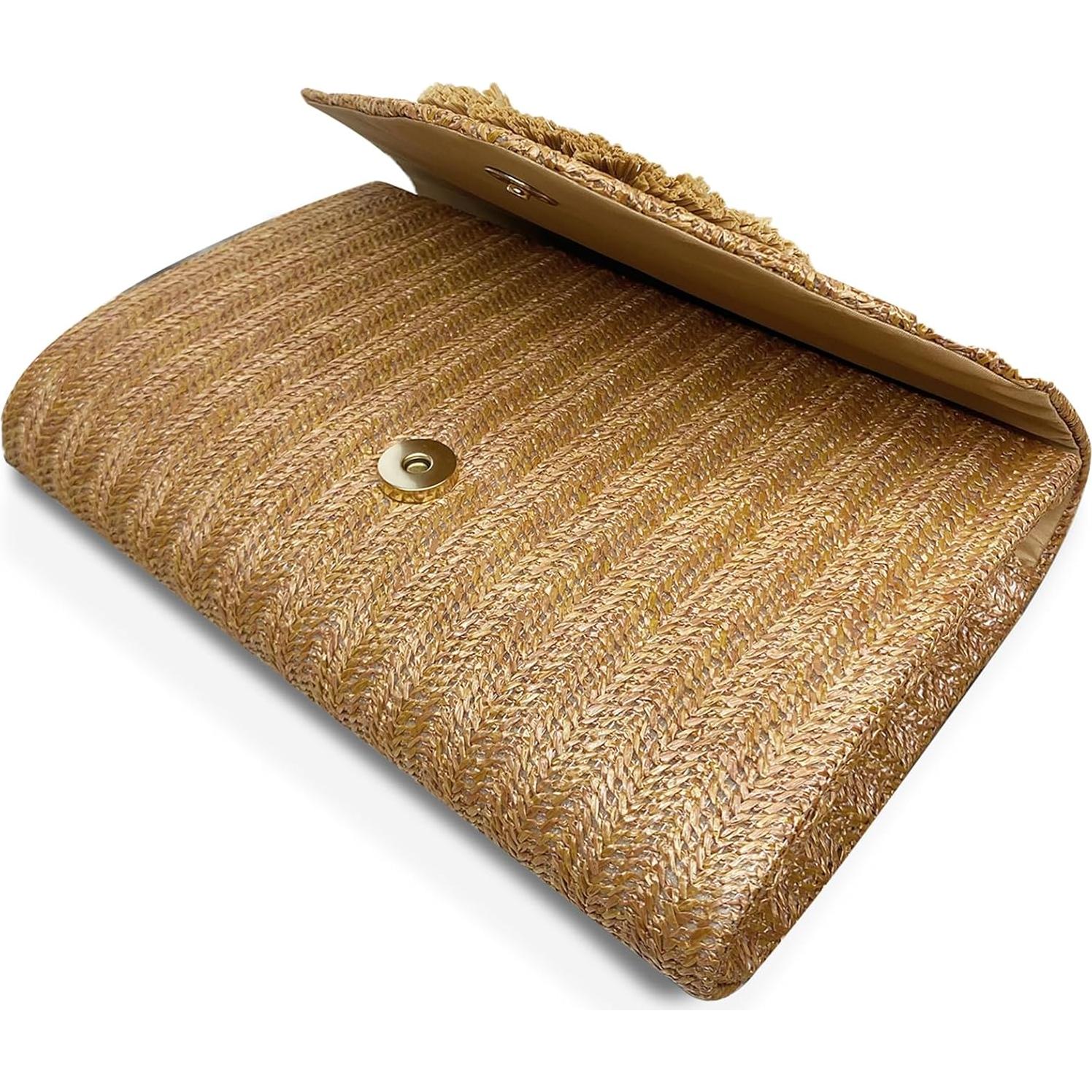 Bolso de paja para mujer Lytosmoo, 23.1x15x5 cm, marrón