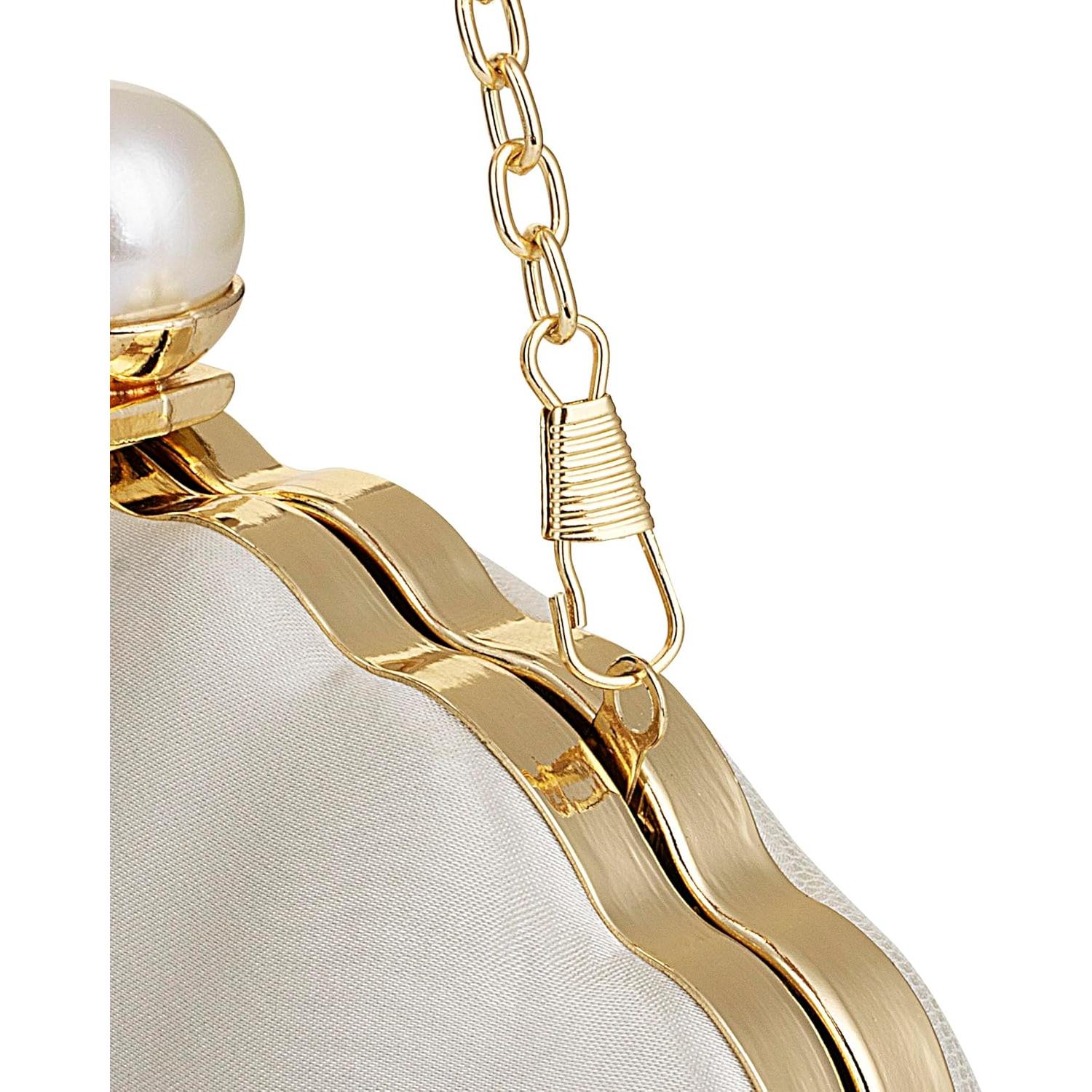 Bolso de Mano de Noche YYW para Mujeres Bordado Blanco Roto