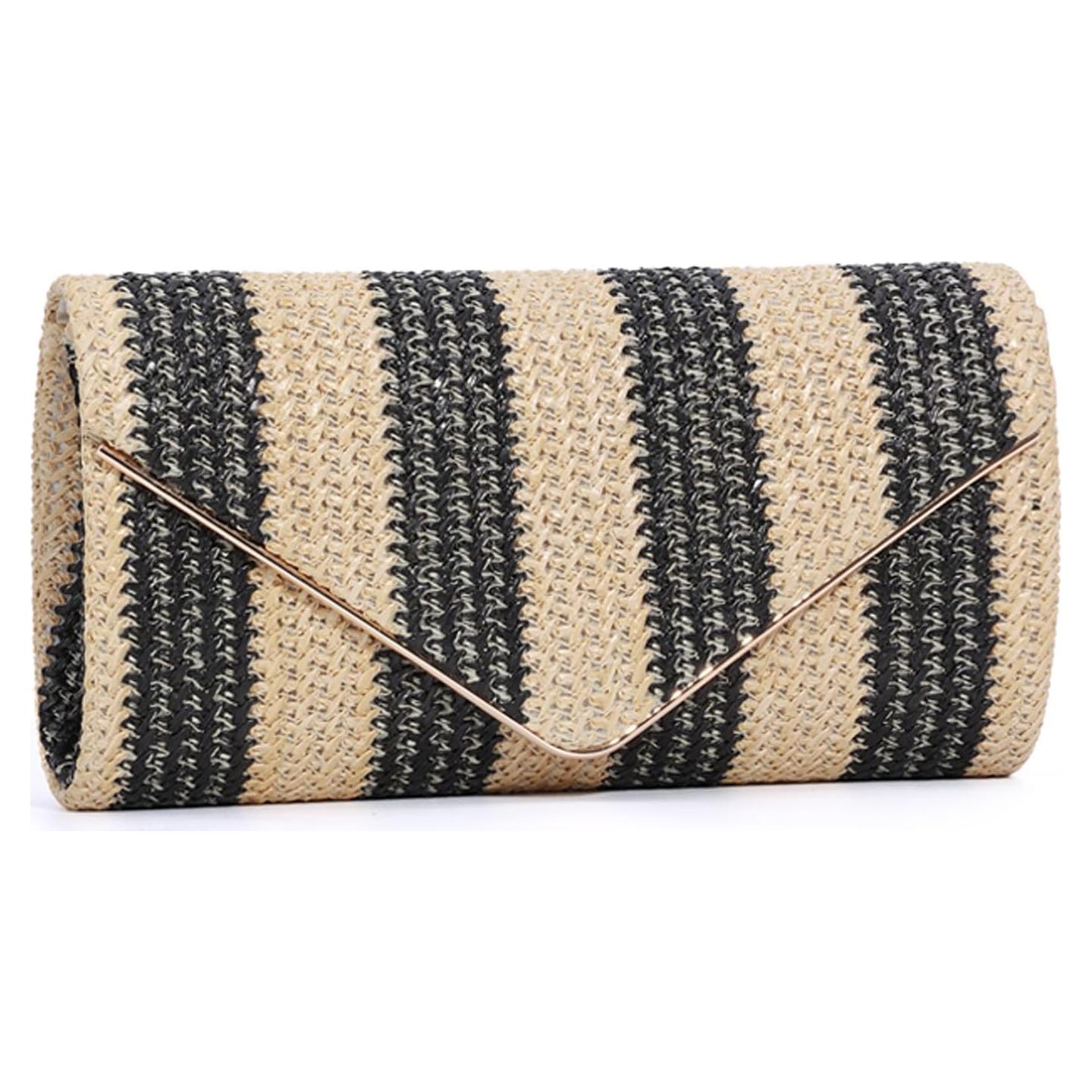 Bolso de mano de paja SUKUTU para mujeres con correa de cadena