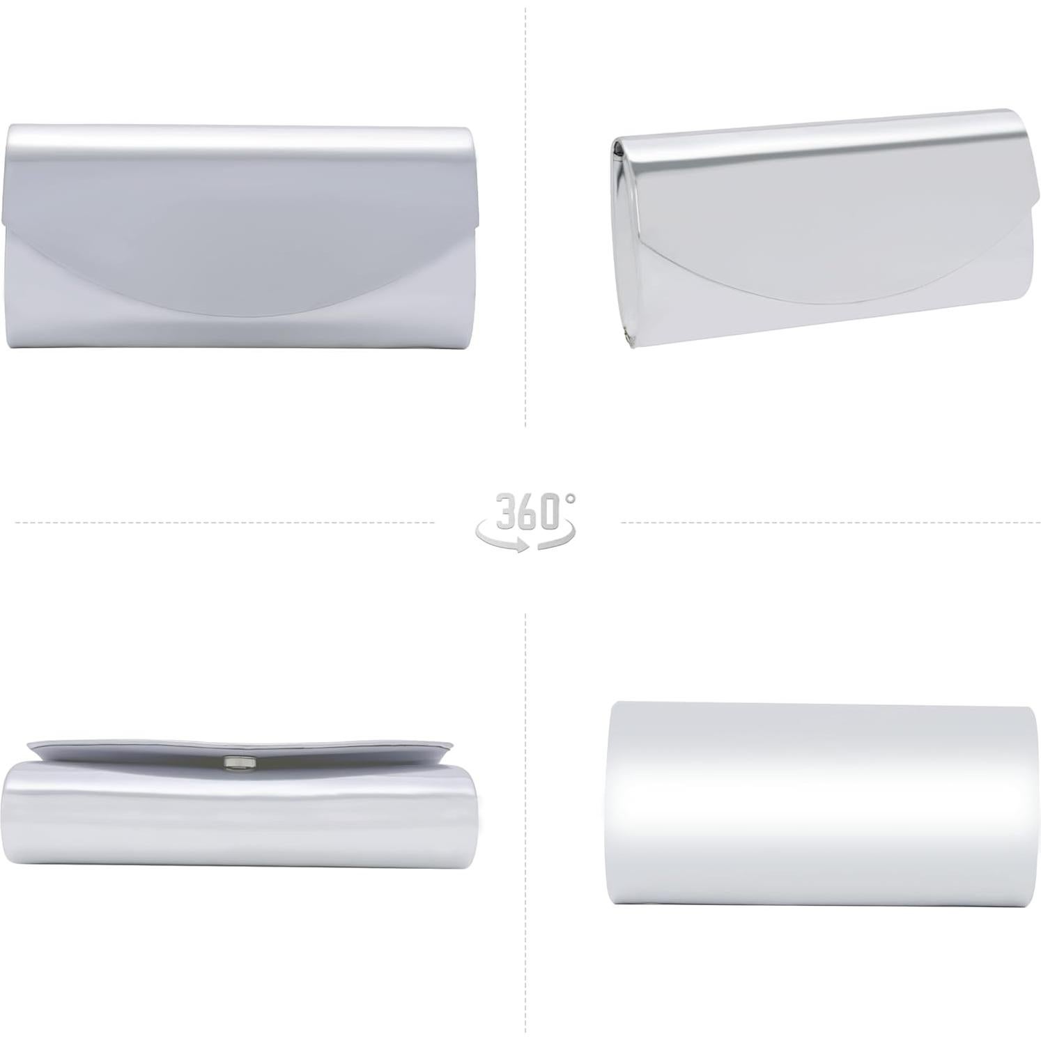 Bolso de Mano Larcenciel de Cuero Sintético Metalizado Plata