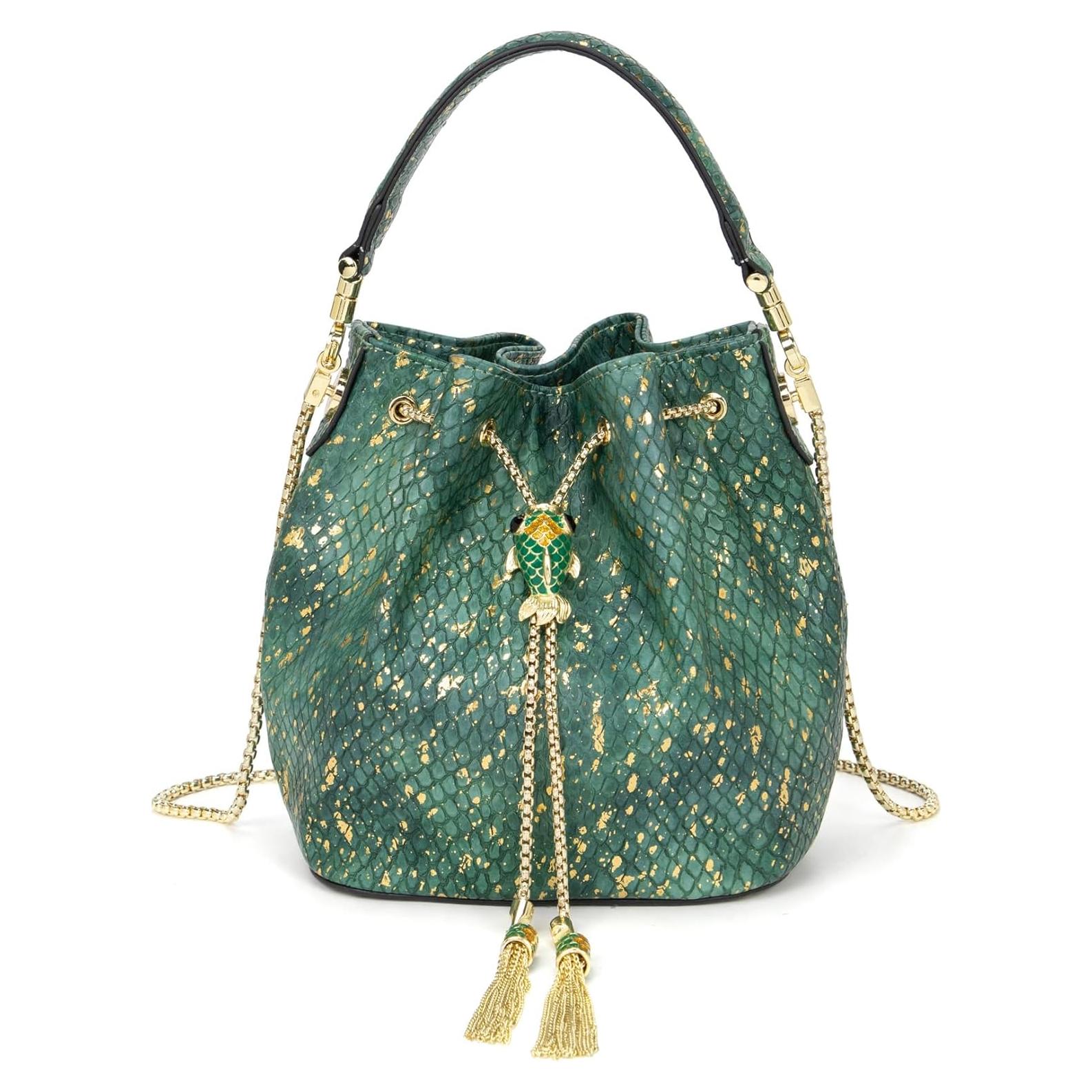 Bolso Clutch de Noche Brillante Rhinestone Verde Oscuro 16.76x10.92cm