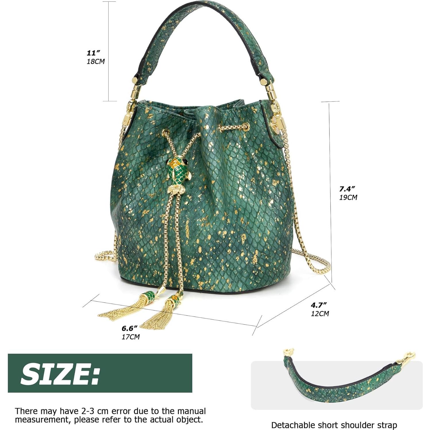 Bolso Clutch de Noche Brillante Rhinestone Verde Oscuro 16.76x10.92cm