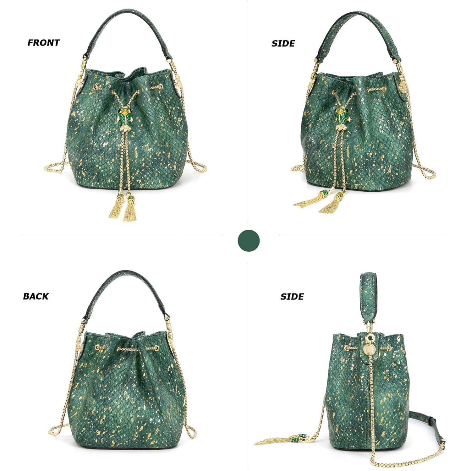 Bolso Clutch de Noche Brillante Rhinestone Verde Oscuro 16.76x10.92cm