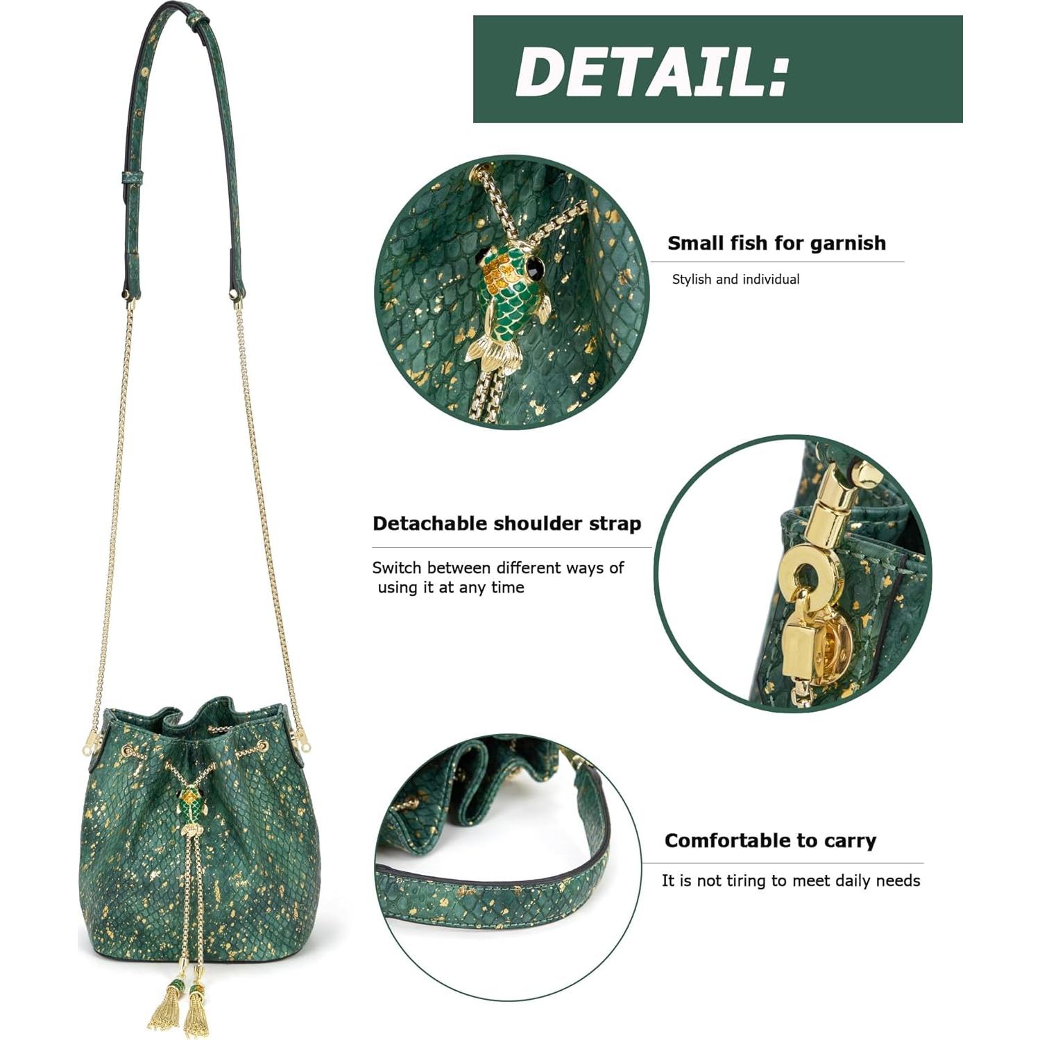 Bolso Clutch de Noche Brillante Rhinestone Verde Oscuro 16.76x10.92cm