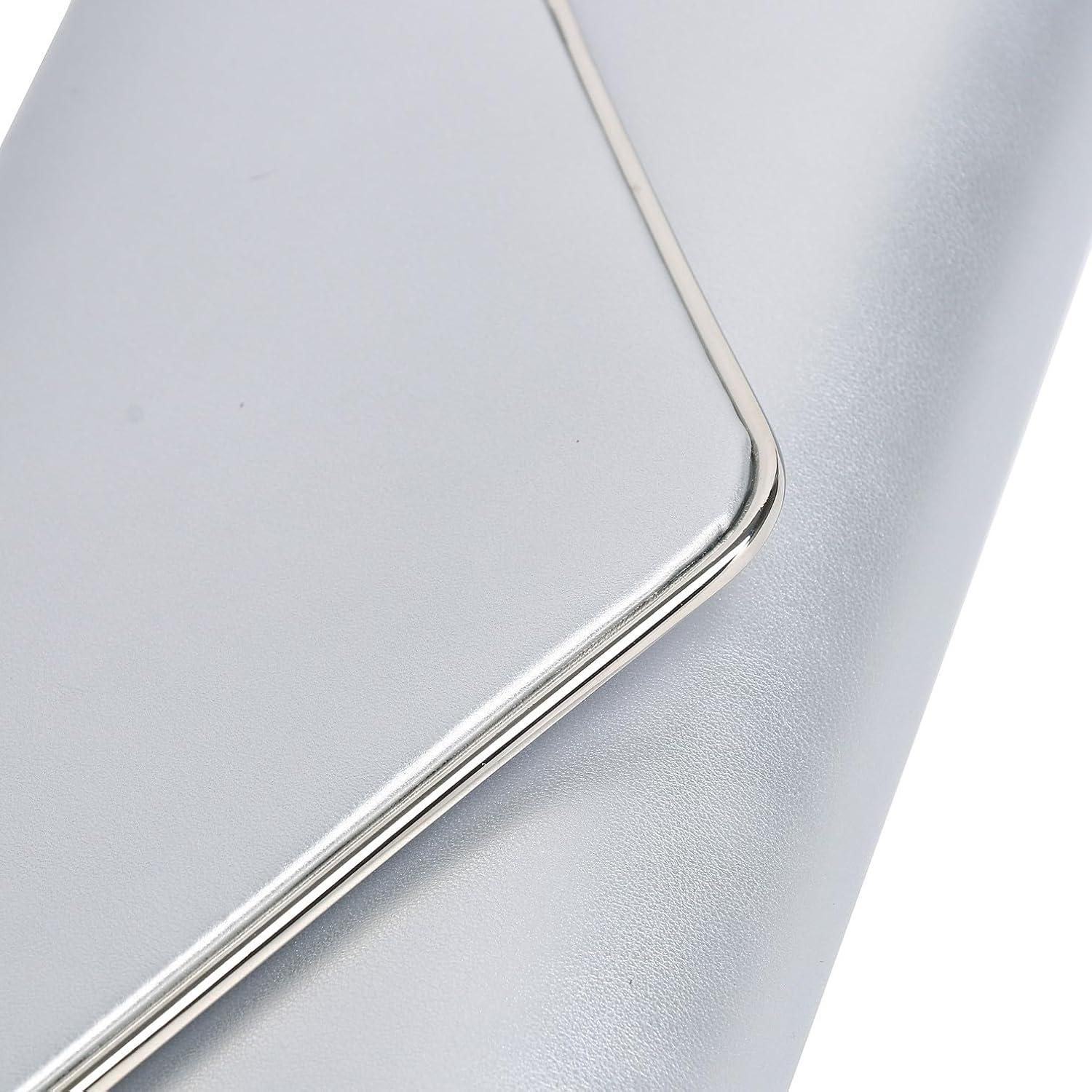 Bolso Clutch de Noche DETARA para Mujeres en Cuero Vegano Plateado