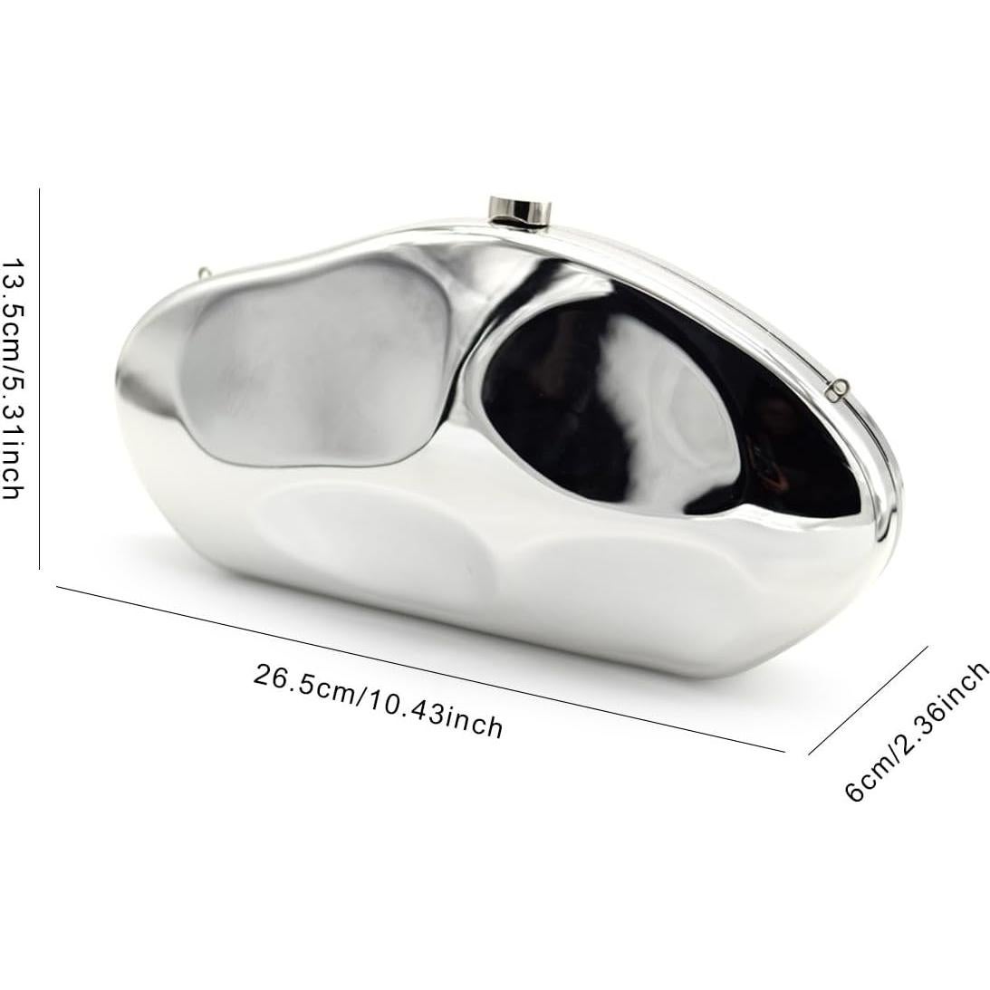 Bolso de mano acrílico plateado Blinkgoo 67.1x34x15.1 cm