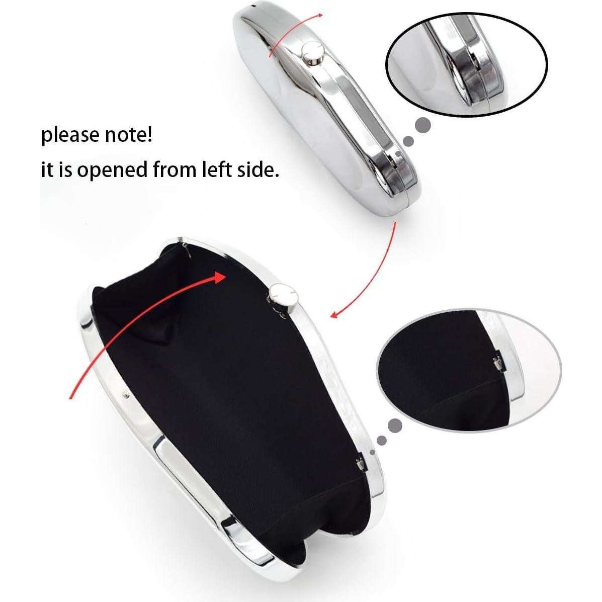 Bolso de mano acrílico plateado Blinkgoo 67.1x34x15.1 cm