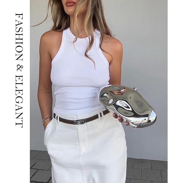 Bolso de mano acrílico plateado Blinkgoo 67.1x34x15.1 cm