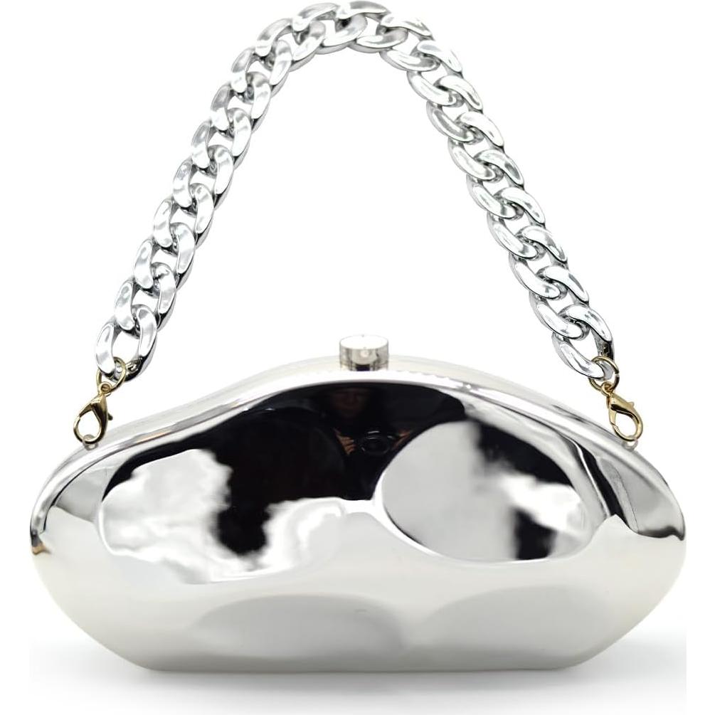 Bolso de mano acrílico plateado Blinkgoo 67.1x34x15.1 cm