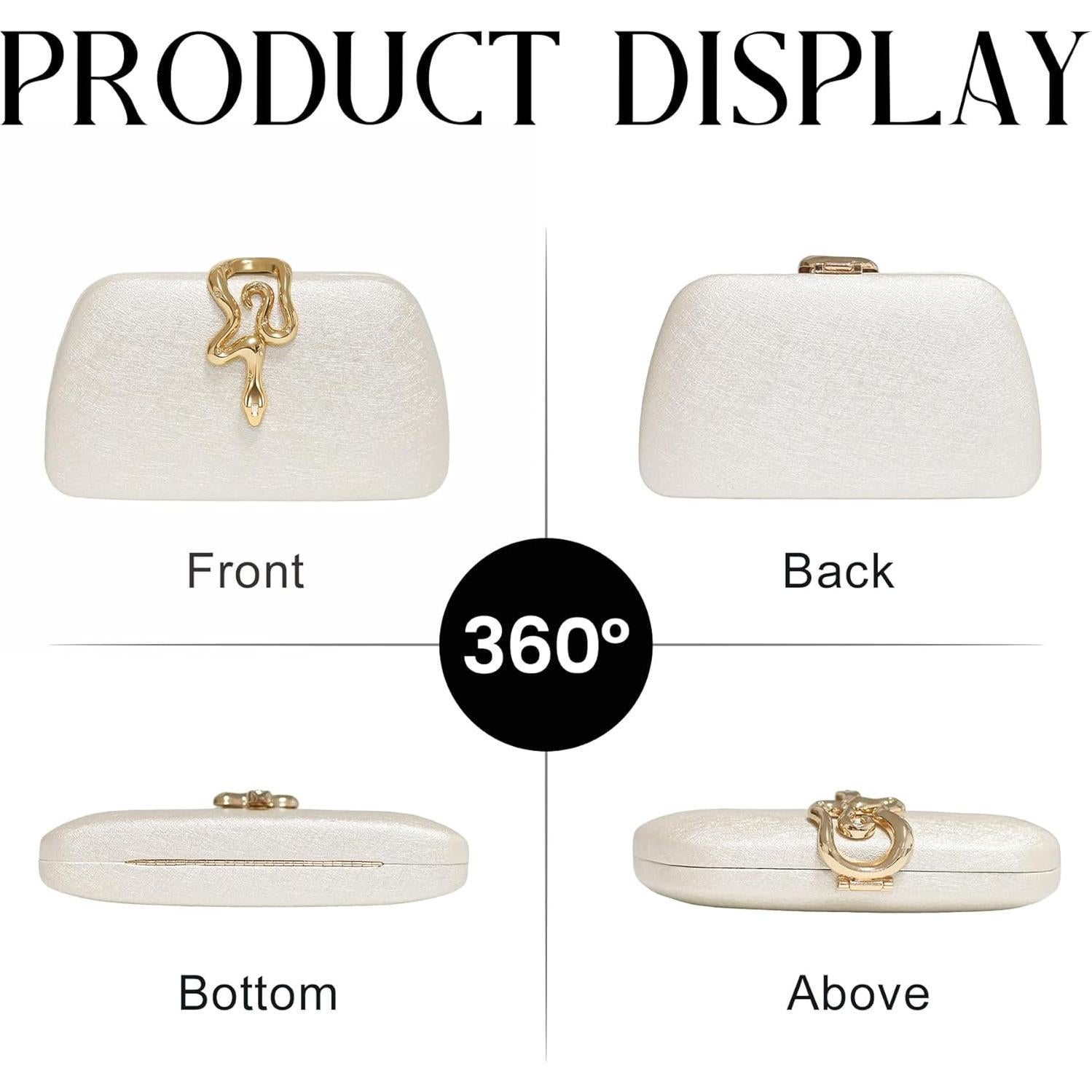 Bolso de mano de brillo FUKEFUKEUS blanco con cierre de serpiente