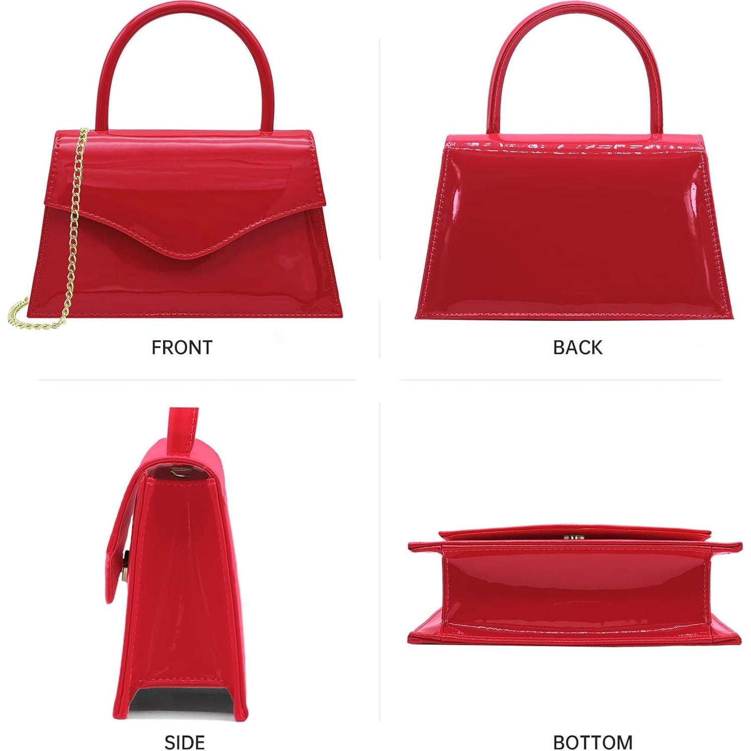 Bolso de Noche para Mujeres Milisente Clutch Rojo Brillante