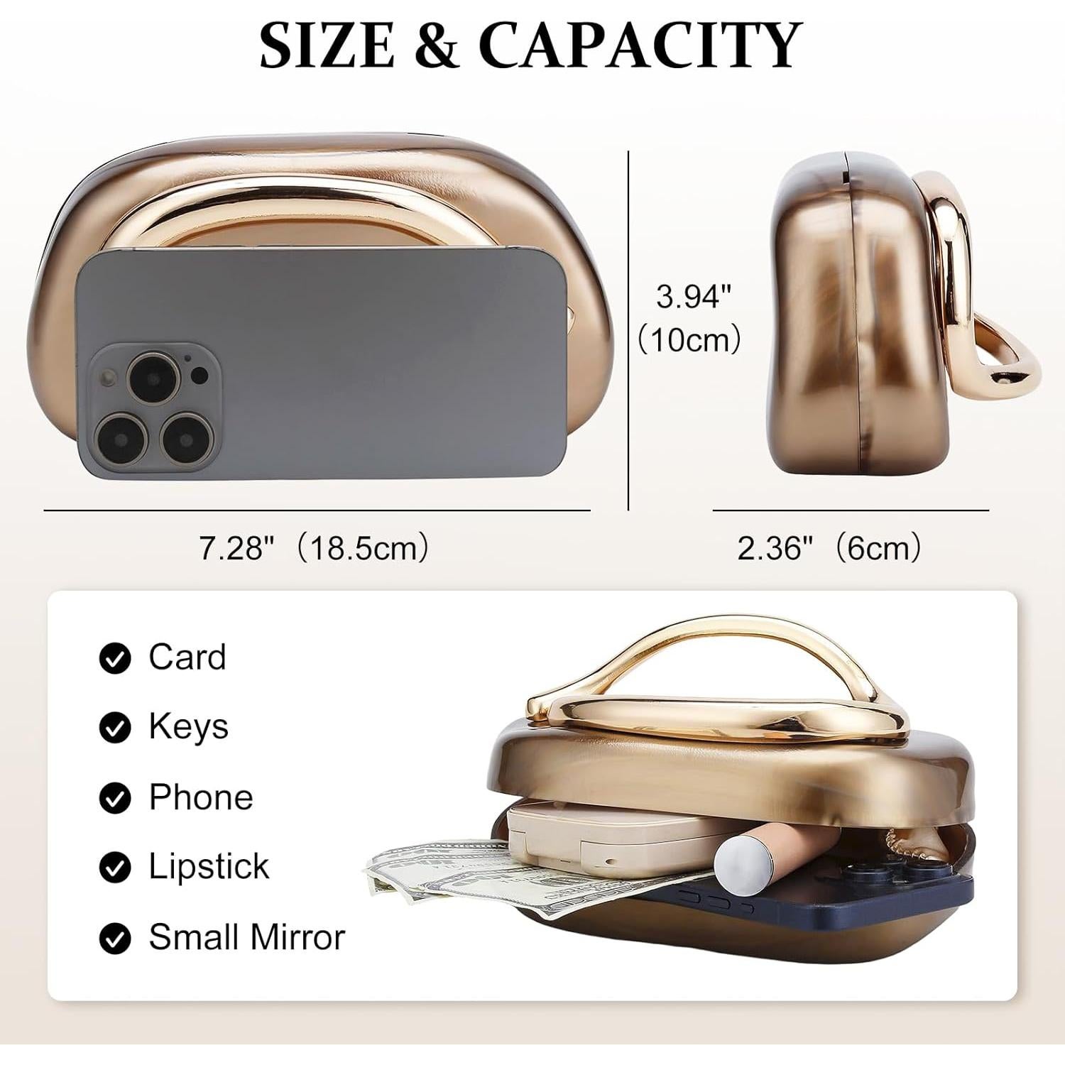 Bolso Clutch de Noche Acrílico YYW Marbling 20.5x6x12.5cm