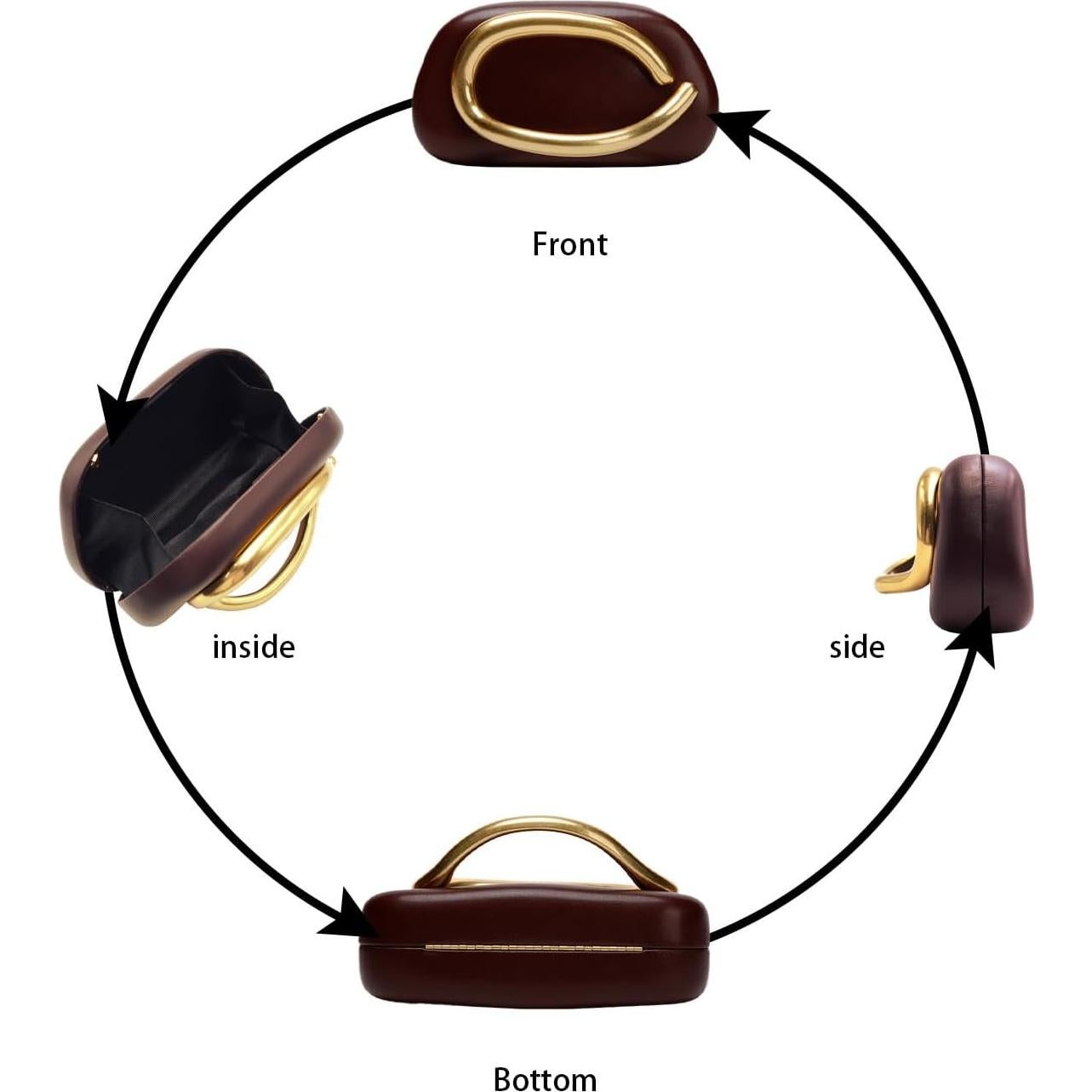 Bolso de Mano de Noche para Mujeres - Cuero PU Rojo Vino