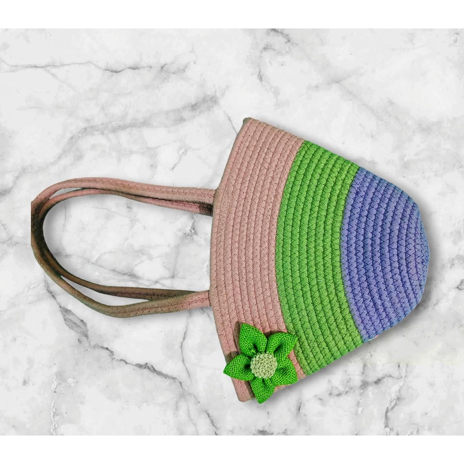 Bolso de Hombro Redondo de Yute Vintage Vogue para Mujeres