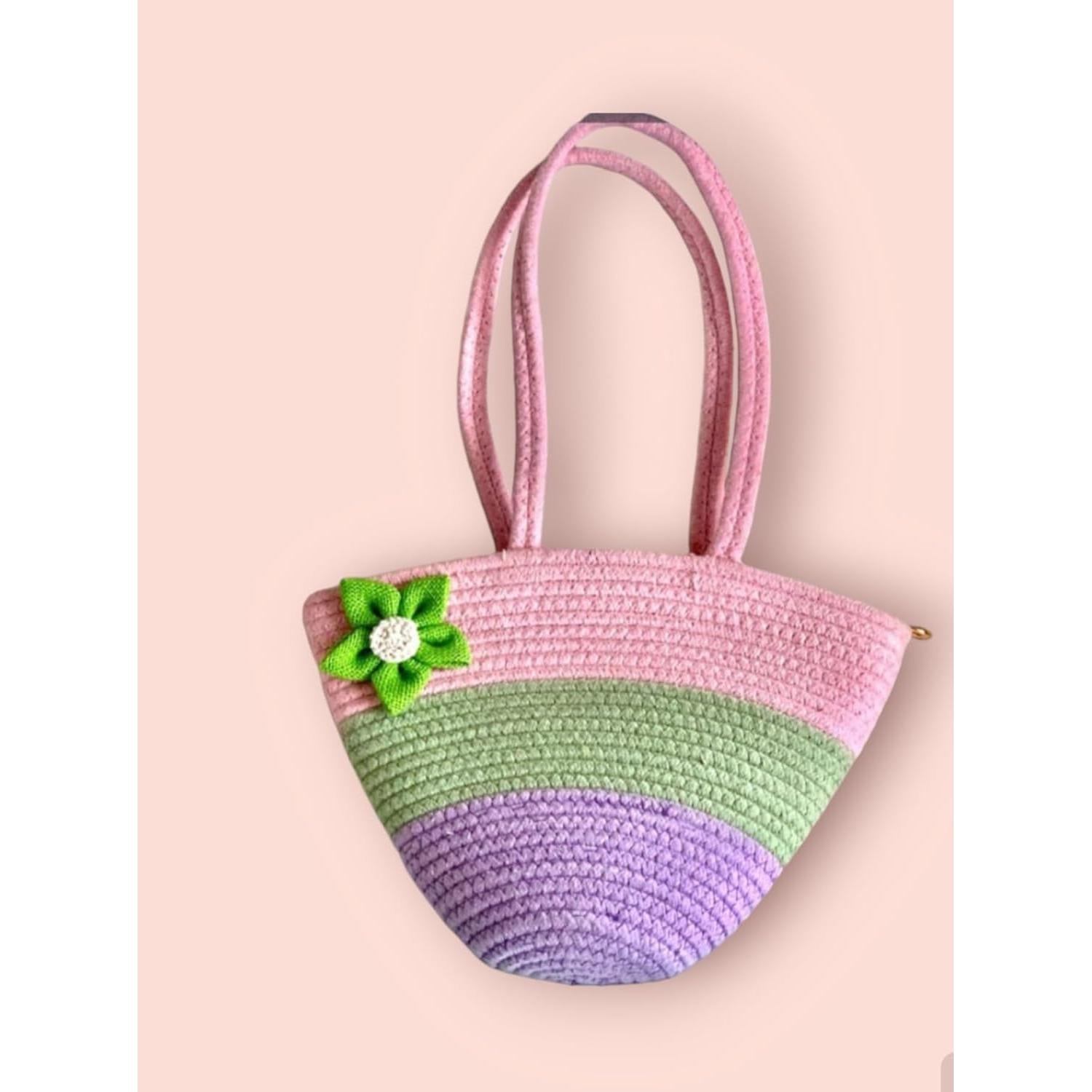 Bolso de Hombro Redondo de Yute Vintage Vogue para Mujeres