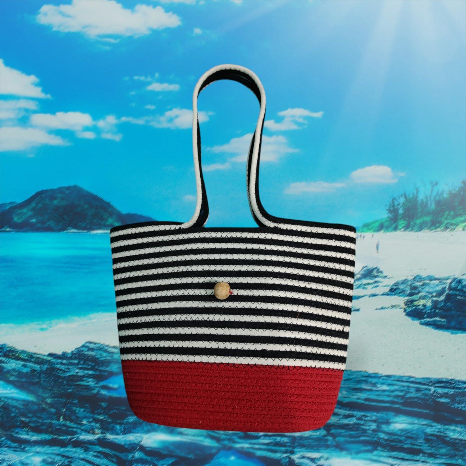 Bolso de yute Vintage Vogue para mujeres - Gran capacidad