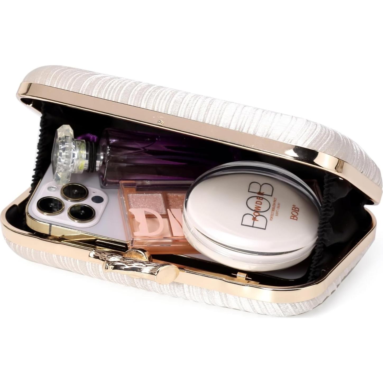 Bolso de mano dorado plisado para mujer - Elegante y versátil