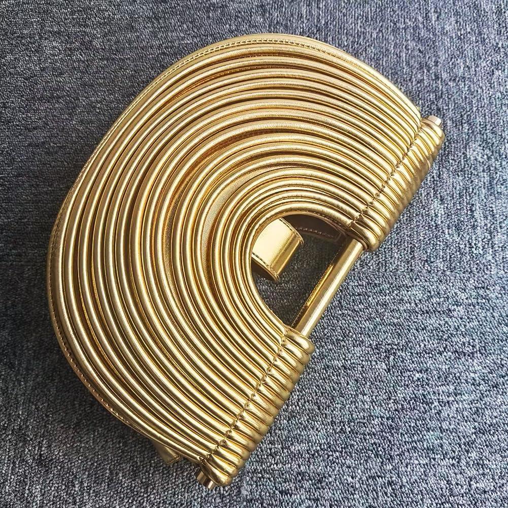 Bolso Clutch Tejido Oro Metálico para Mujeres - Formal 33x24cm