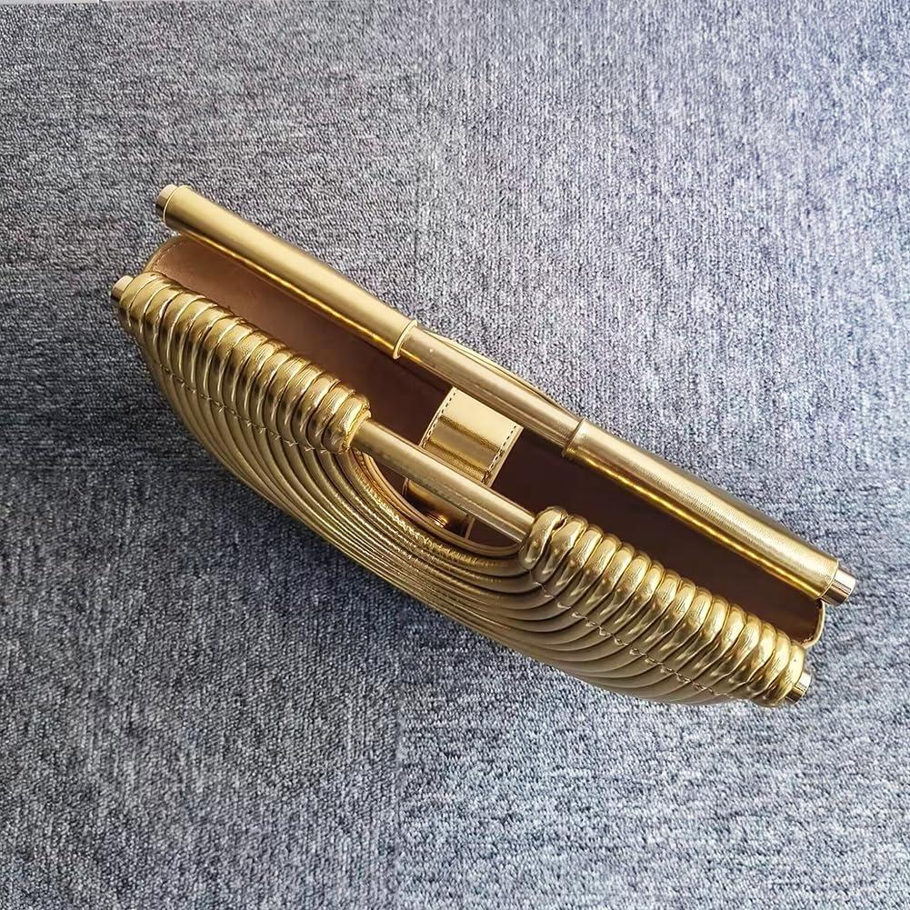 Bolso Clutch Tejido Oro Metálico para Mujeres - Formal 33x24cm