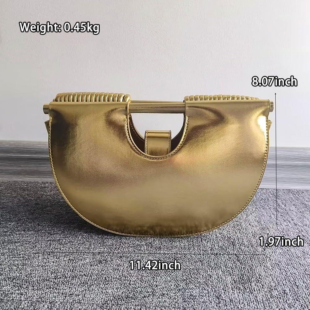 Bolso Clutch Tejido Oro Metálico para Mujeres - Formal 33x24cm