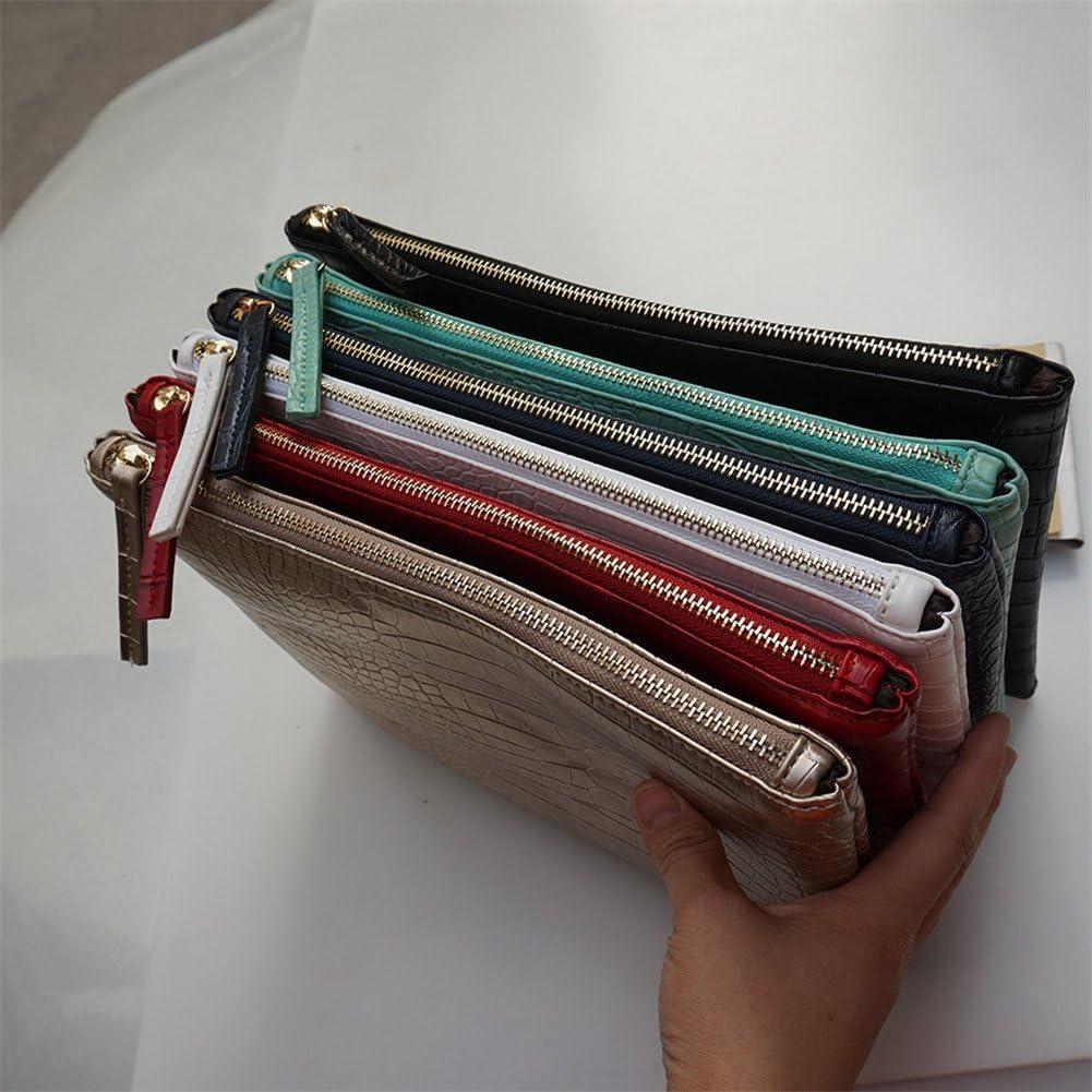 Bolso de mano grande de piel sintética para mujer - Azul