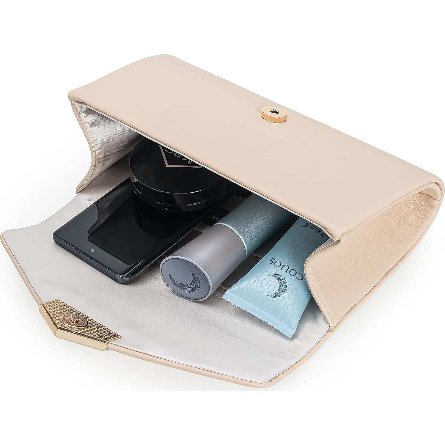 Bolso Clutch PU Charming Tailor Beige 24x14cm para Mujer