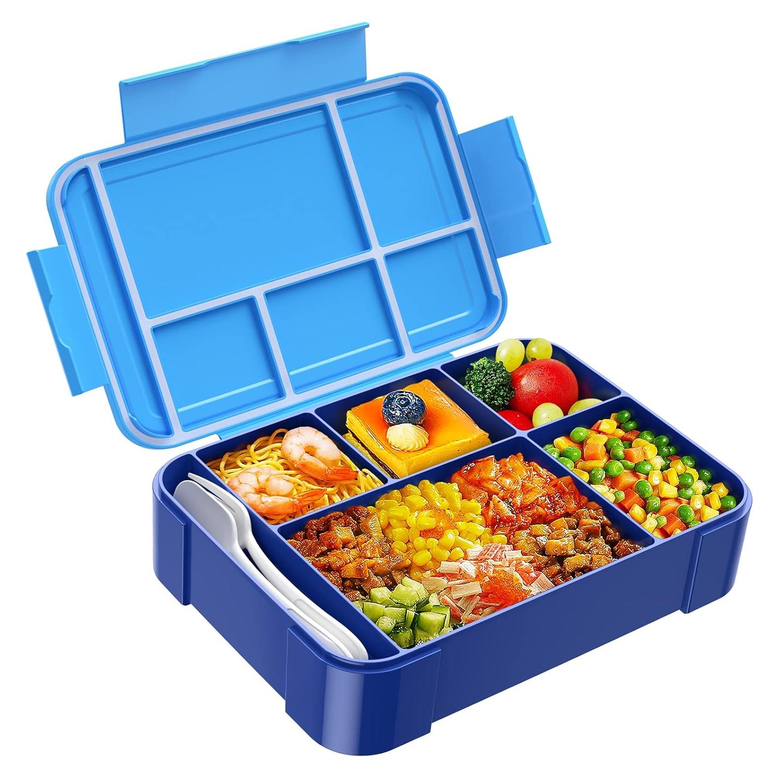 Caja Bento para Niños Jelife 1450ml 6 Compartimentos Azul