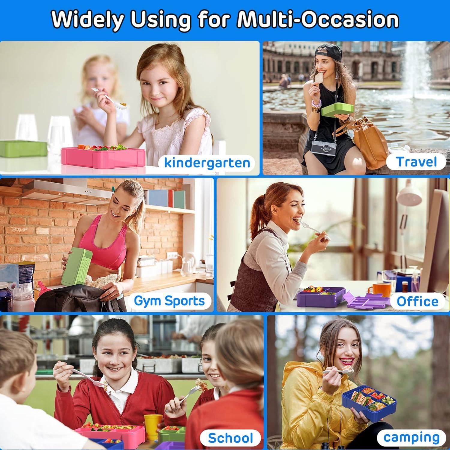 Caja Bento para Niños Jelife 1450ml 6 Compartimentos Azul