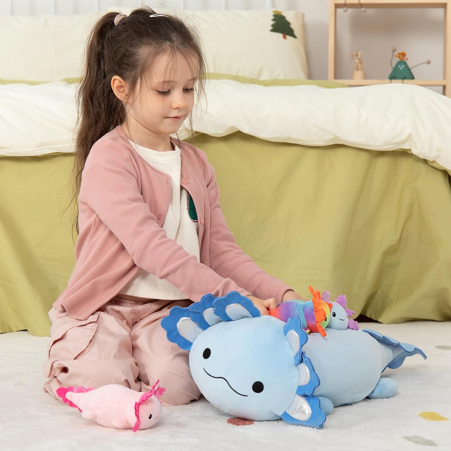 Peluche Axolote Gigante MaoGoLan con 3 Bebés - 60 cm
