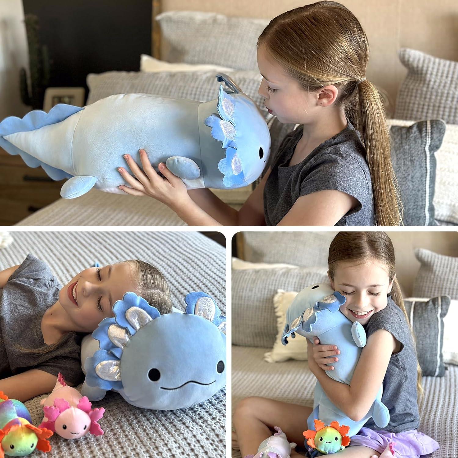 Peluche Axolote Gigante MaoGoLan con 3 Bebés - 60 cm