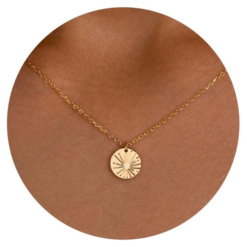 Collar de Oro 14k para Mujeres - Collar Sol Dainty