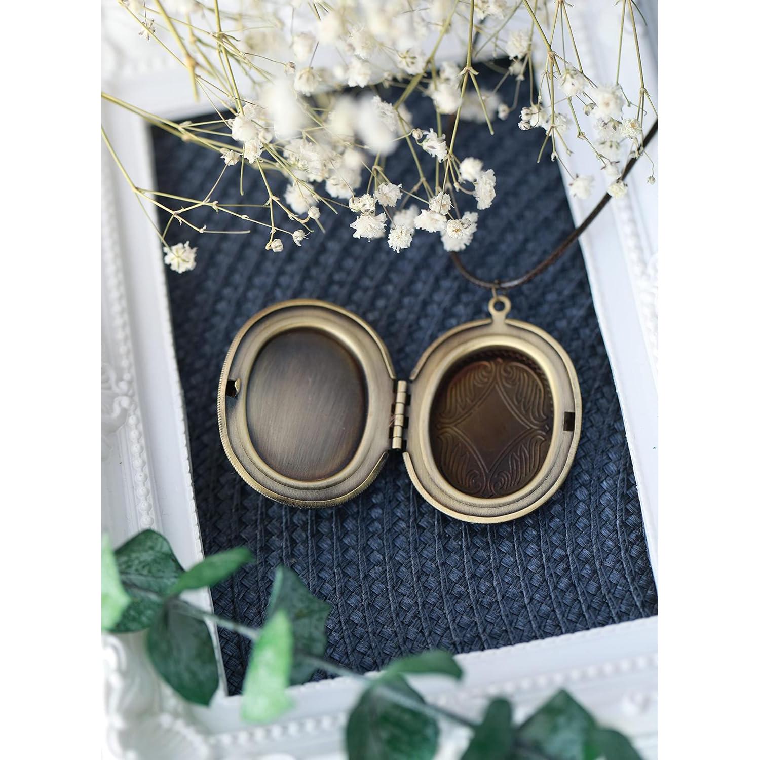 Collar colgante de flores prensadas hecho a mano con cierre de bronce