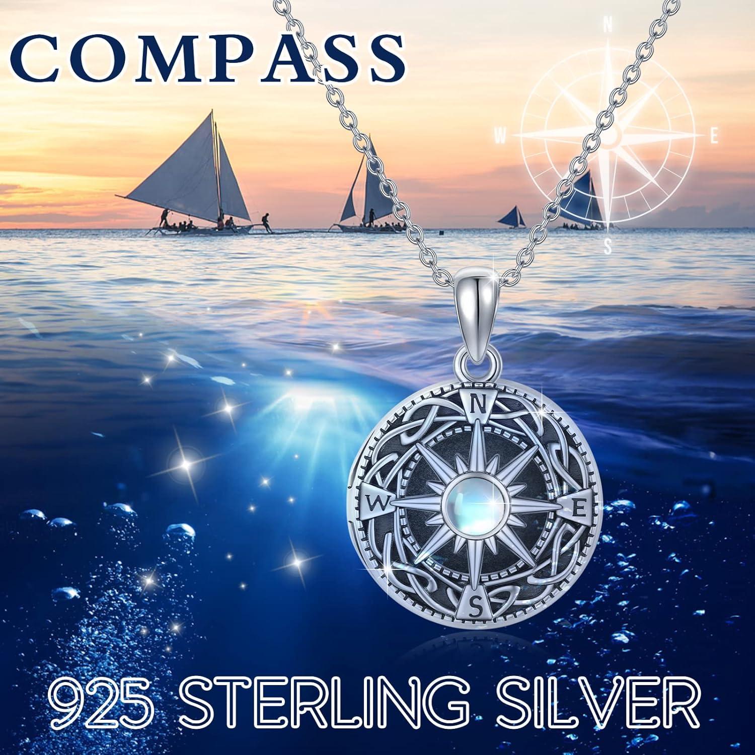 Collar Locket TUGHRA con Brújula en Plata Esterlina 925