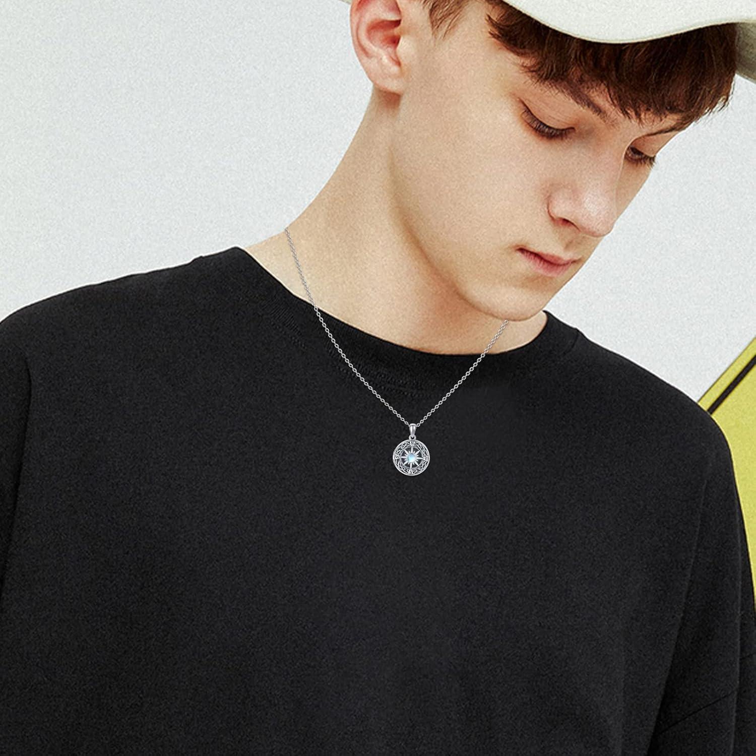 Collar Locket TUGHRA con Brújula en Plata Esterlina 925