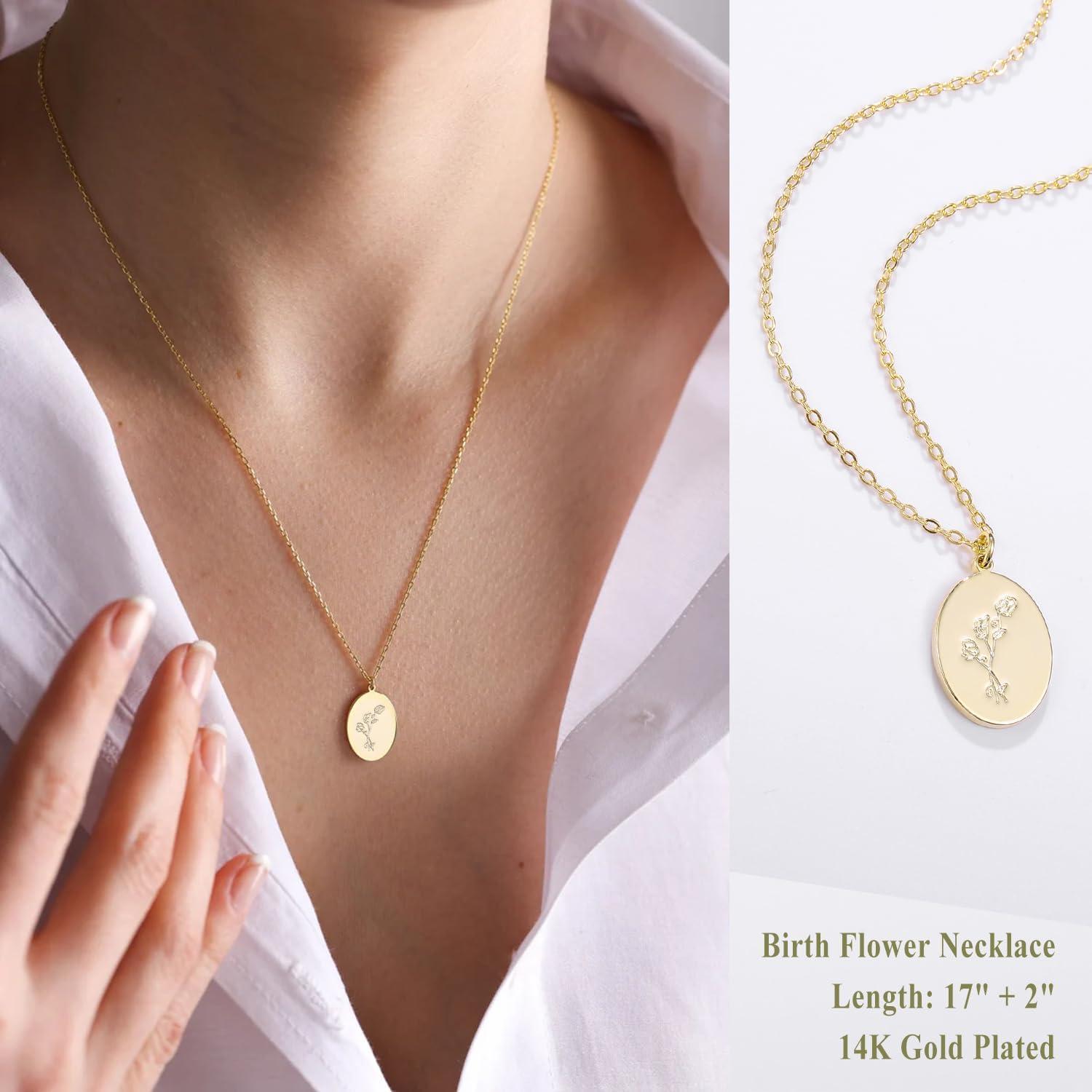 Collar de Flor de Nacimiento S.J JOYERÍA Oro 14K Ajustable