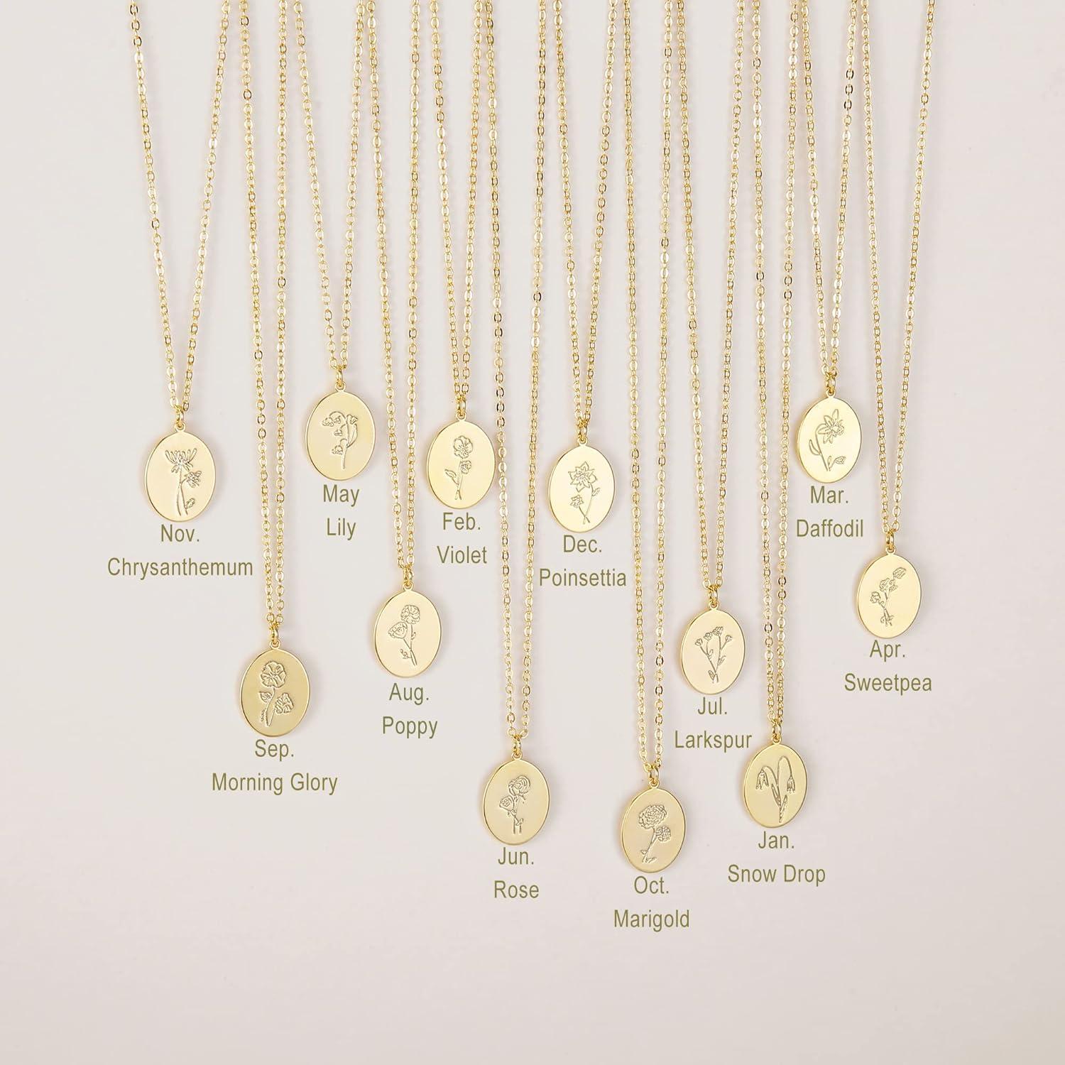 Collar de Flor de Nacimiento S.J JOYERÍA Oro 14K Ajustable