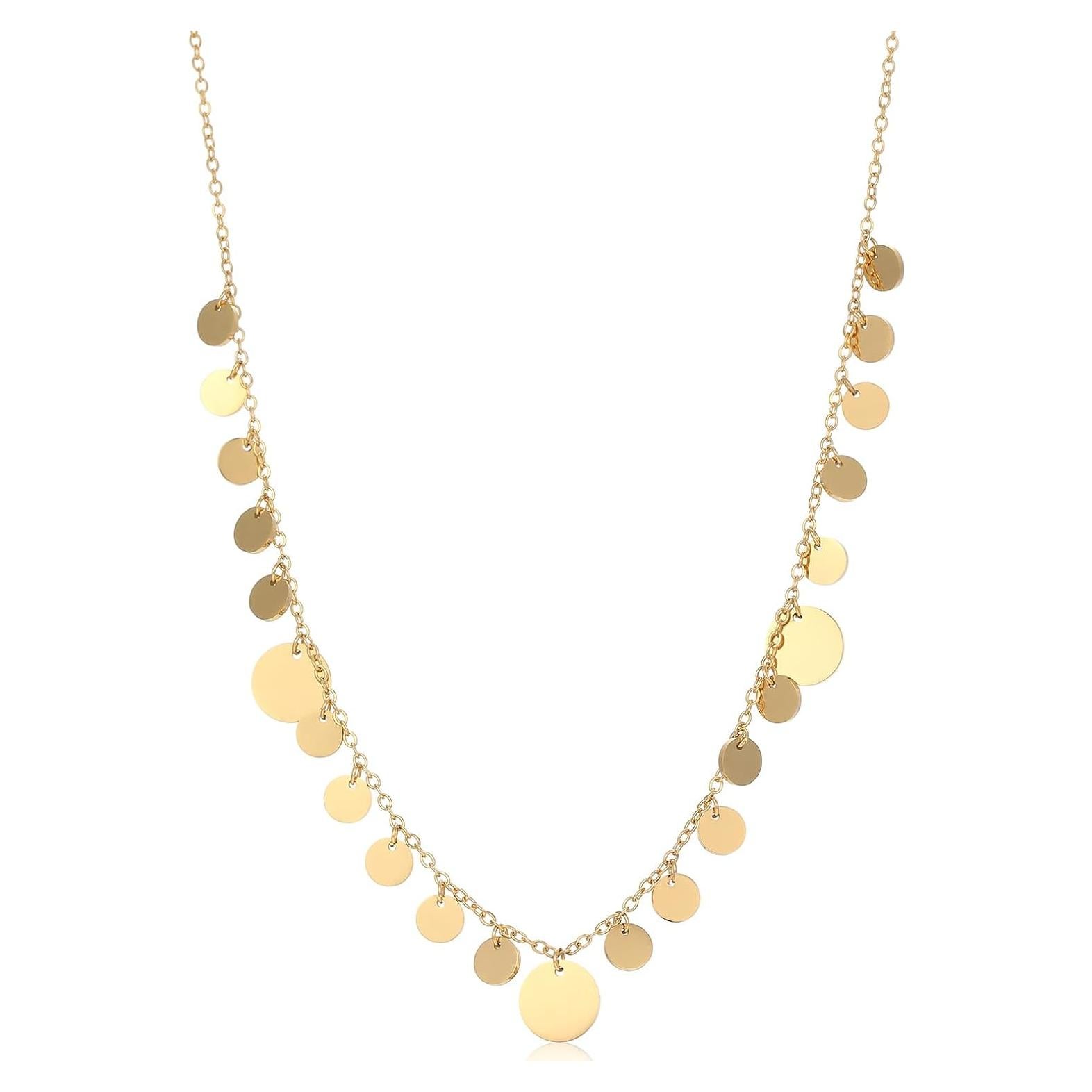 Collar Locket Acero Inoxidable Dorado Mujeres 1.98g Joyería