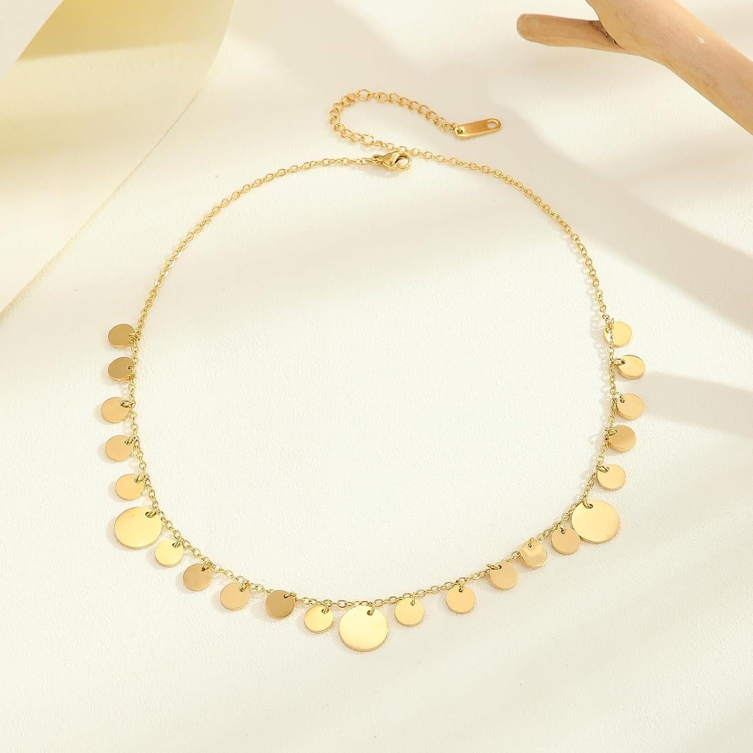 Collar Locket Acero Inoxidable Dorado Mujeres 1.98g Joyería